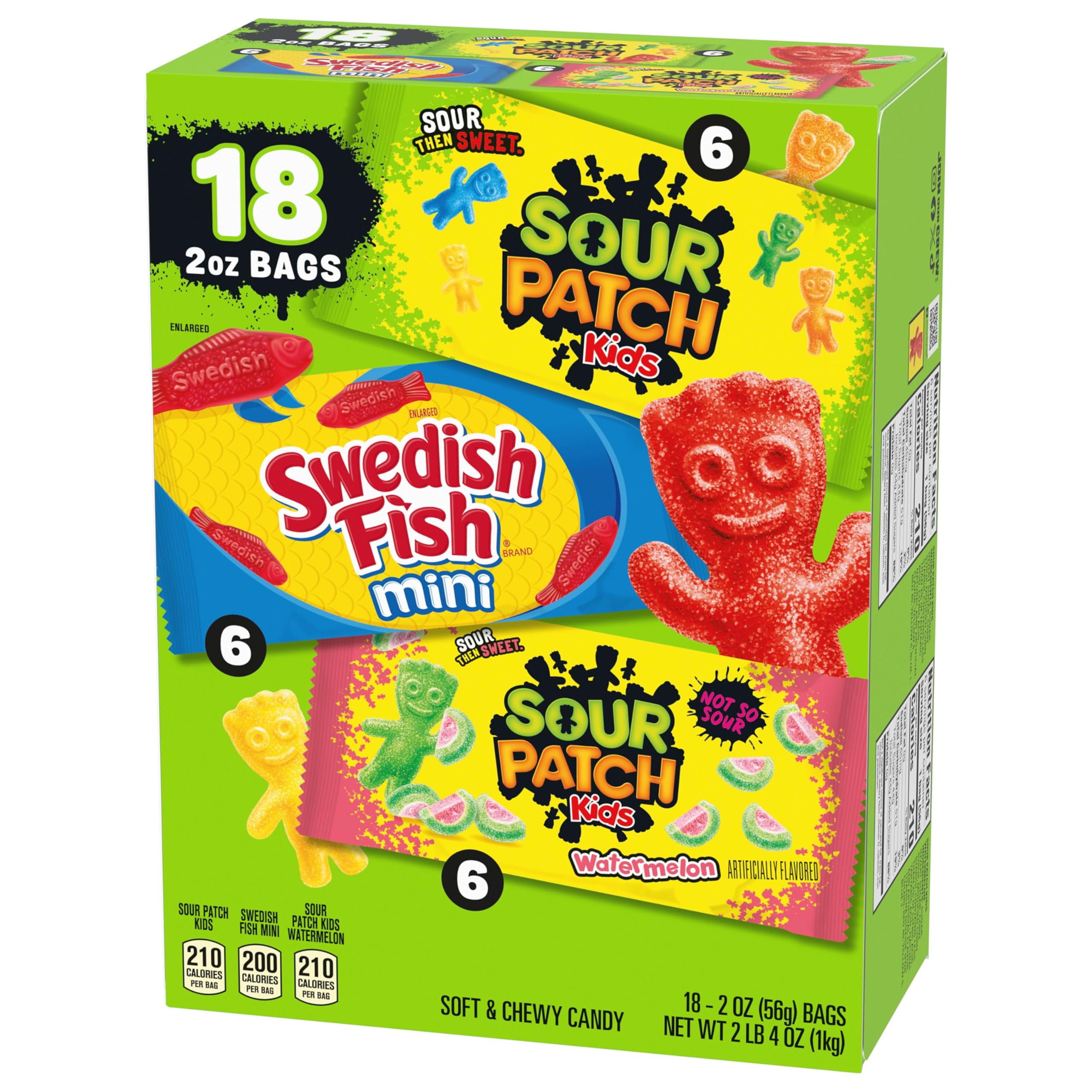 SOUR PATCH KIDS and SWEDISH FISH Mini Soft & Chewy Candy Variety Pack, Bulk Candy, 18-2 oz Bags - Image 12