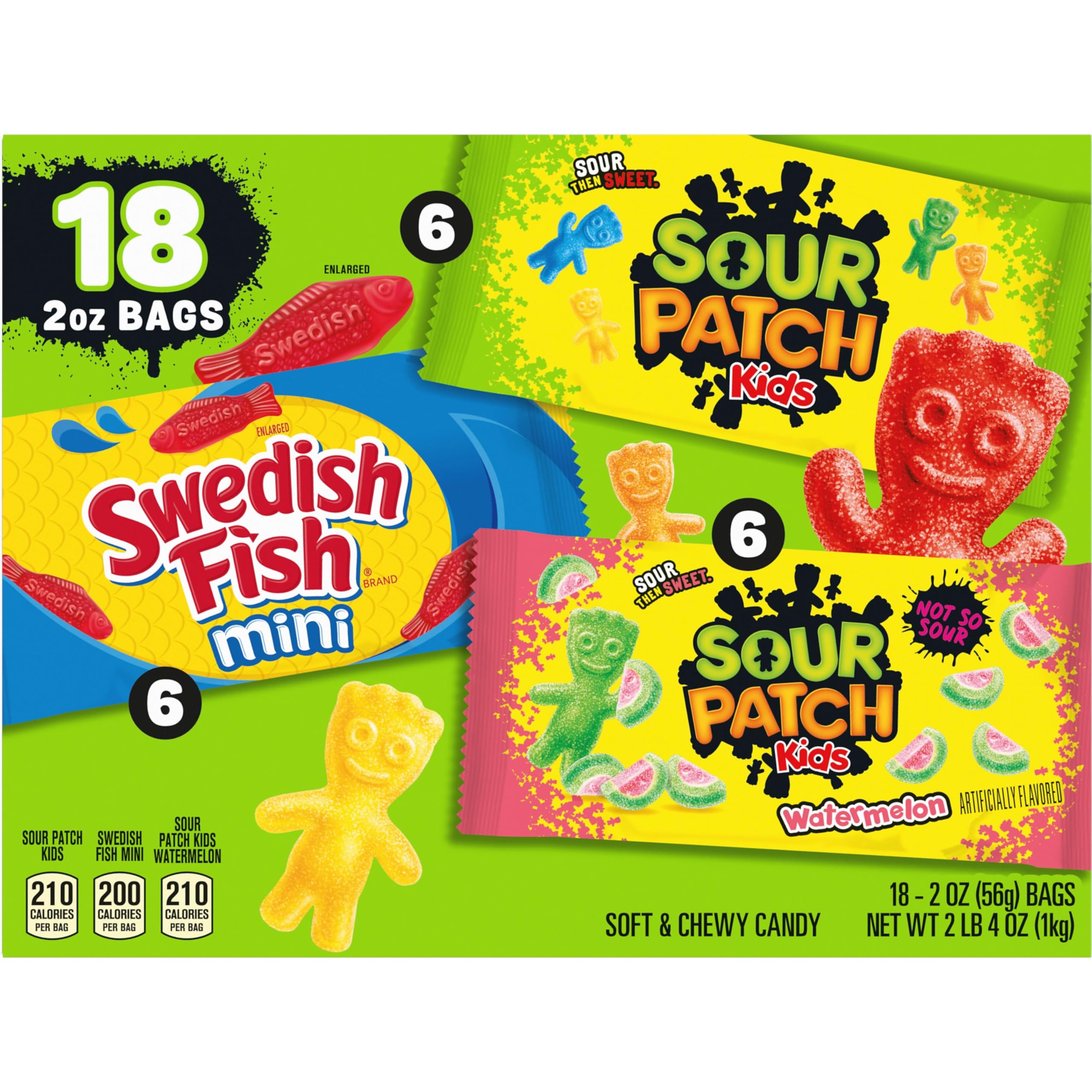 SOUR PATCH KIDS and SWEDISH FISH Mini Soft & Chewy Candy Variety Pack, Bulk Candy, 18-2 oz Bags - Image 13
