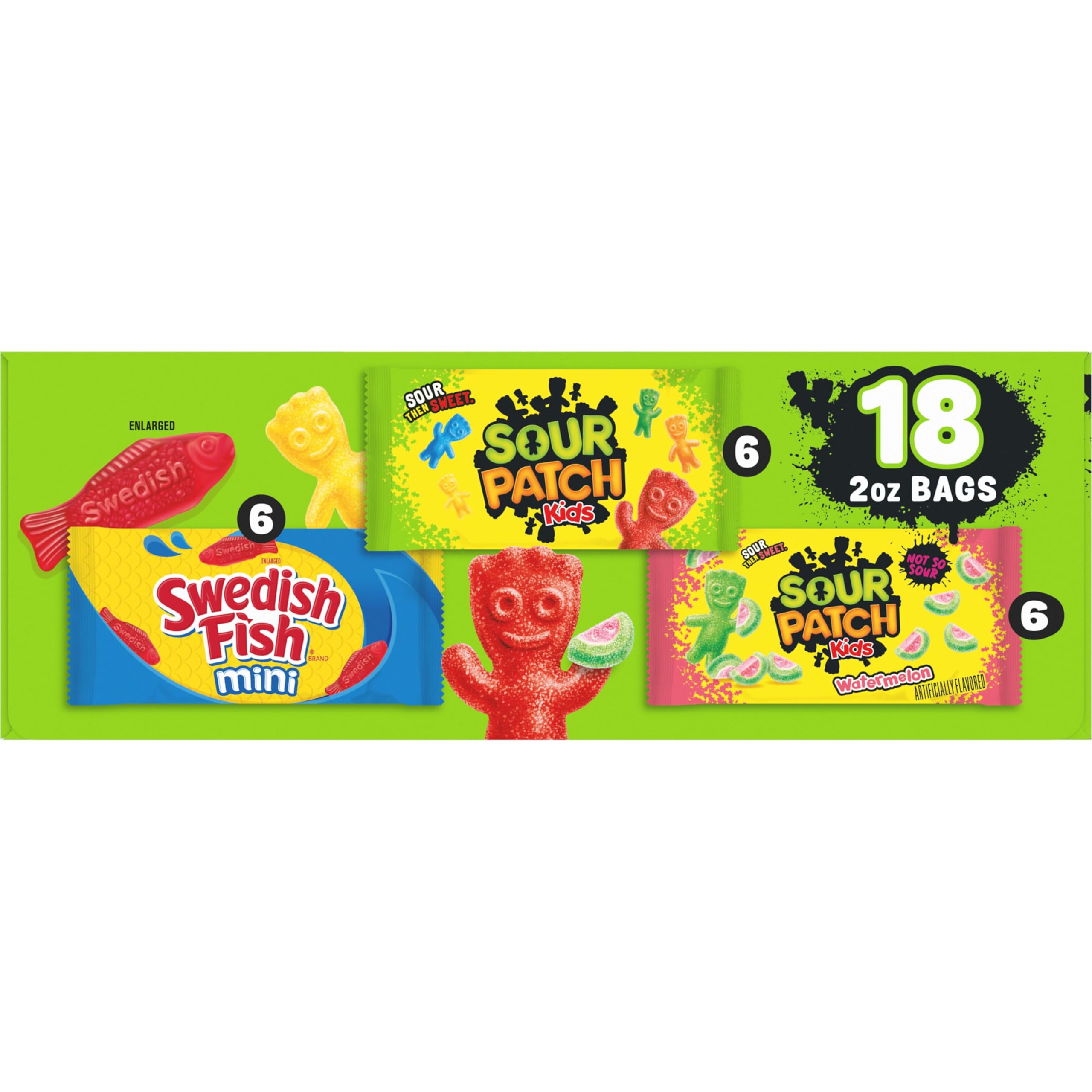 SOUR PATCH KIDS and SWEDISH FISH Mini Soft & Chewy Candy Variety Pack, Bulk Candy, 18-2 oz Bags - Image 14