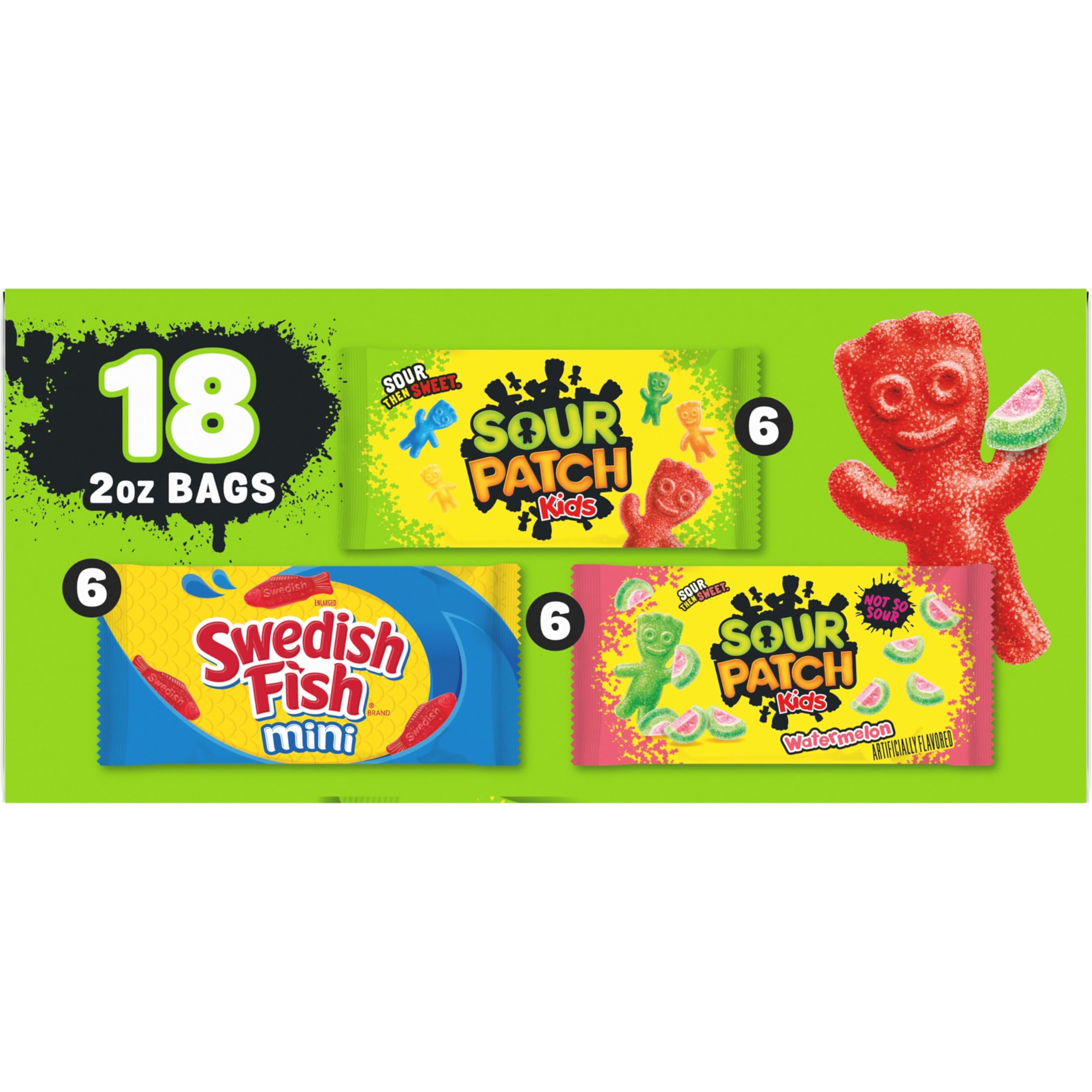 SOUR PATCH KIDS and SWEDISH FISH Mini Soft & Chewy Candy Variety Pack, Bulk Candy, 18-2 oz Bags - Image 15