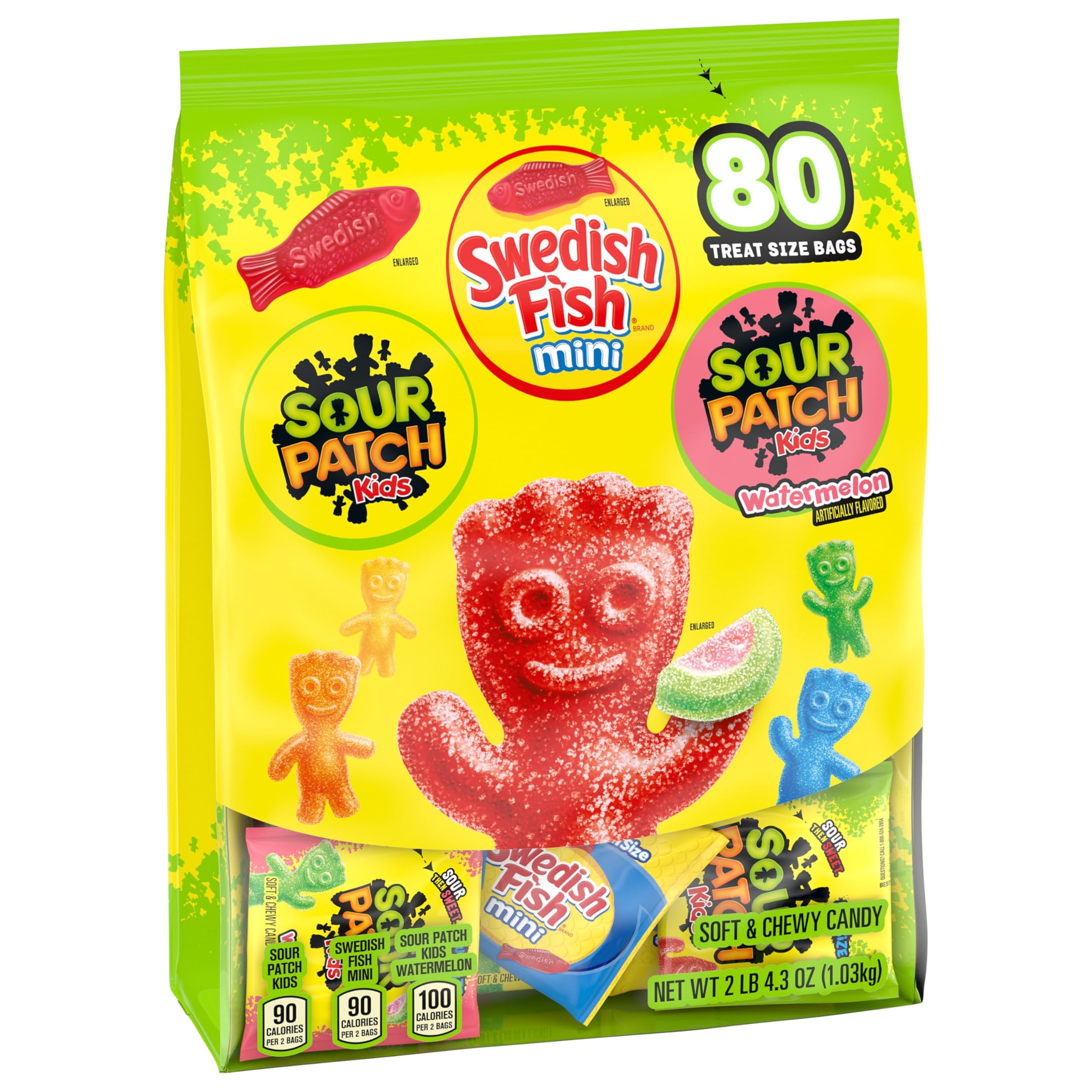 SOUR PATCH KIDS and SWEDISH FISH Mini Soft & Chewy Candy Variety Pack, Bulk Candy, 80 Treat-Size Snack Packs - Image 10