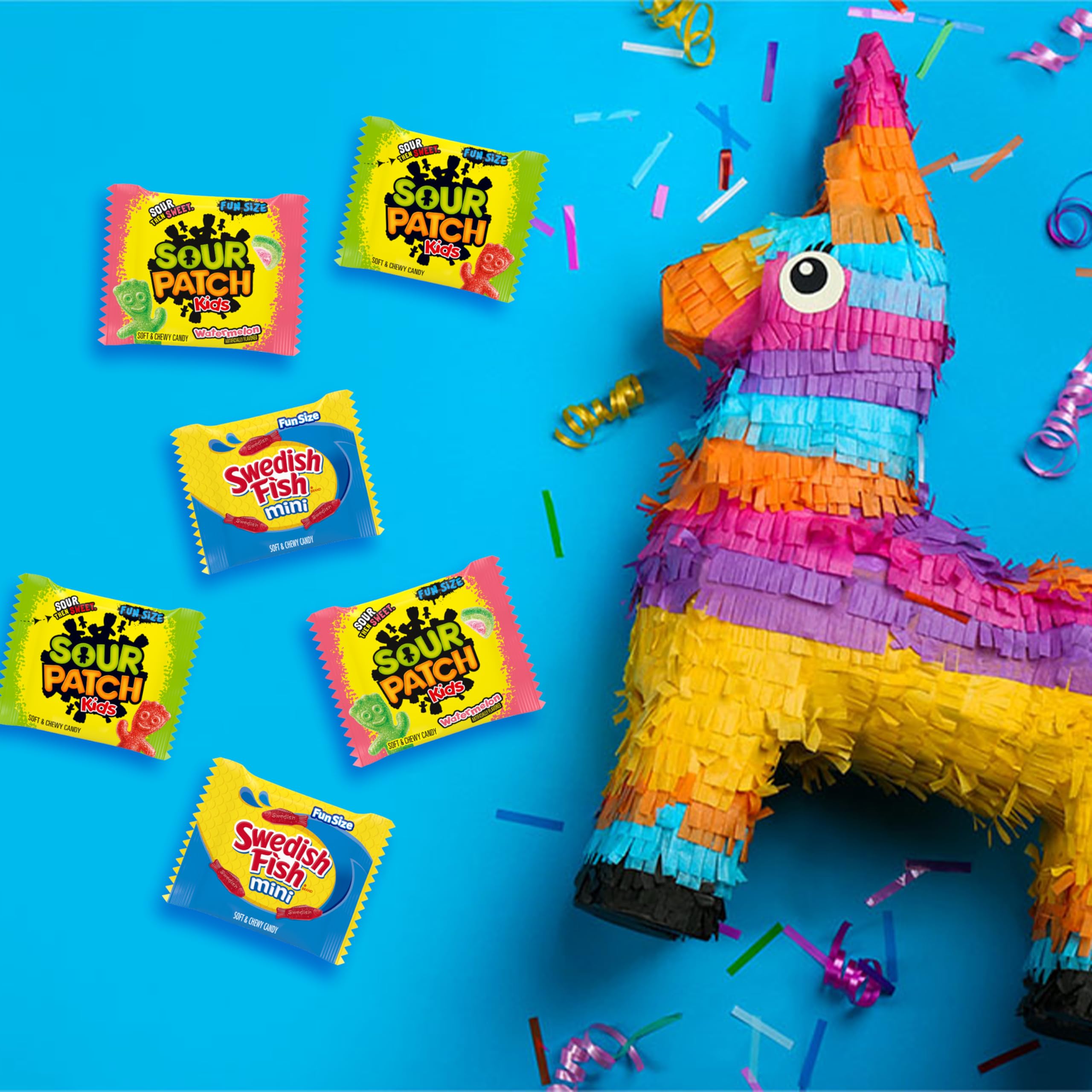 SOUR PATCH KIDS and SWEDISH FISH Mini Soft & Chewy Candy Variety Pack, Bulk Candy, 80 Treat-Size Snack Packs - Image 5