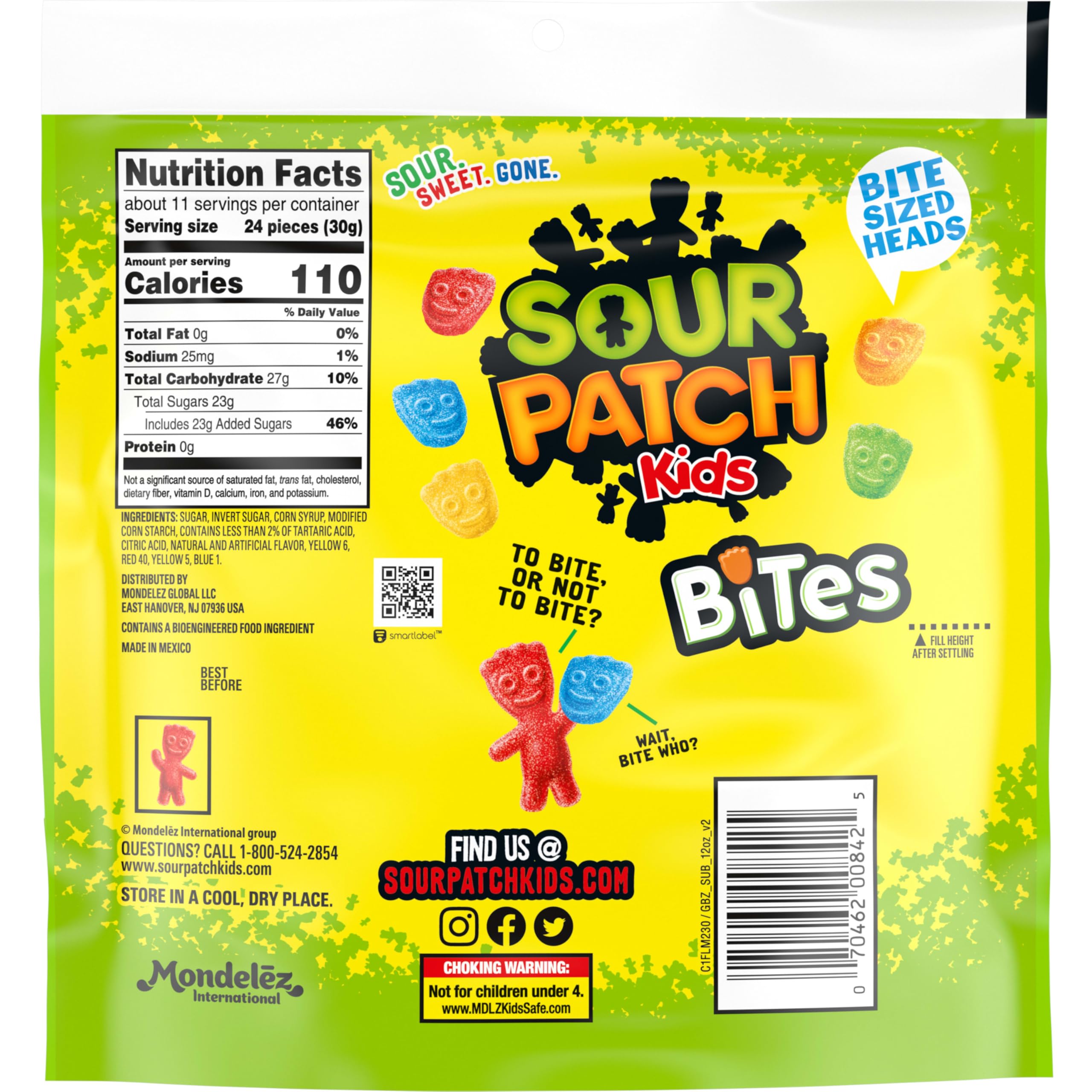 SOUR PATCH KIDS Bites Soft & Chewy Gummy Candy, 12 oz - Image 11