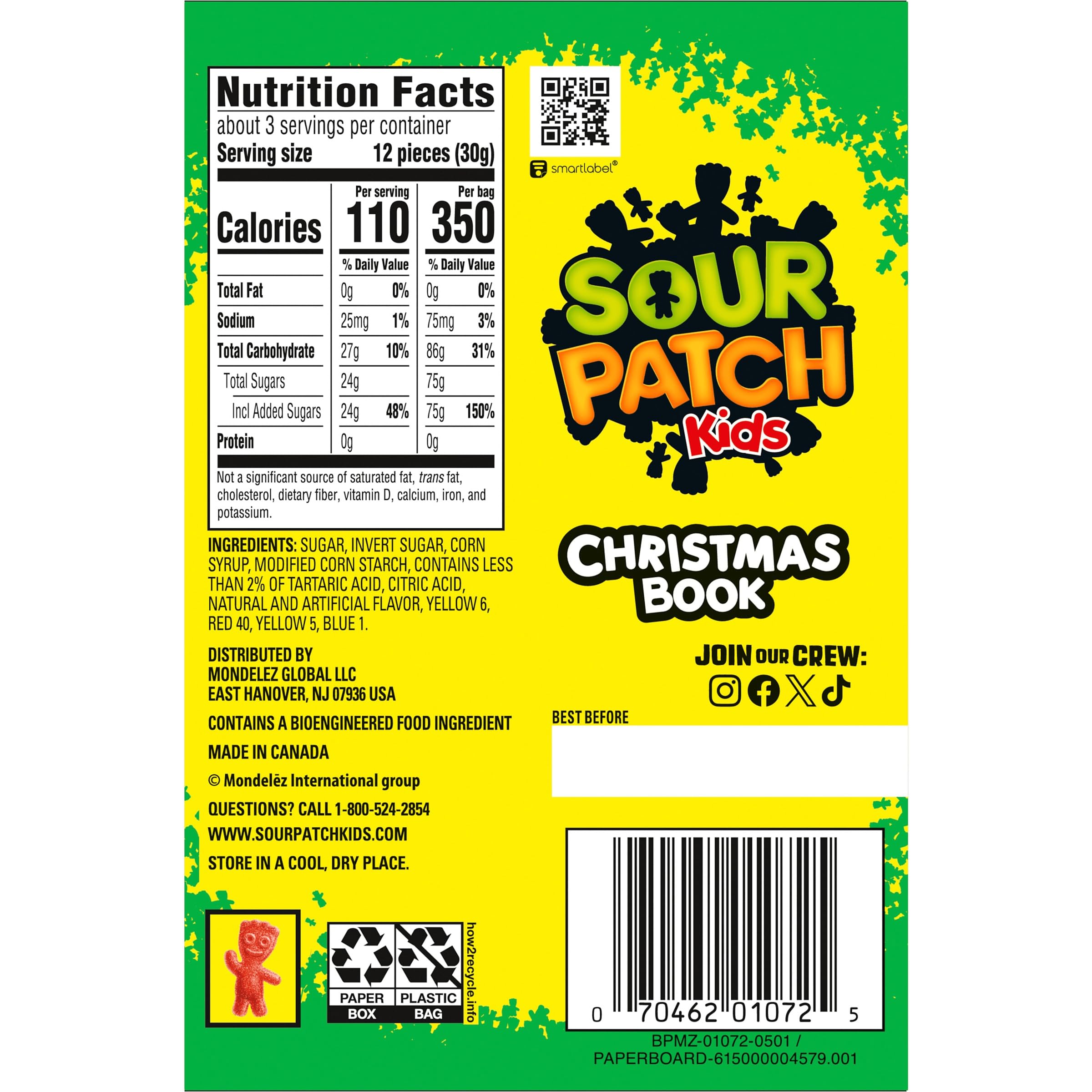 SOUR PATCH KIDS Christmas Storybook, Holiday Candy Stocking Stuffer, 3.4 oz Box of Soft & Chewy Candy - Image 3
