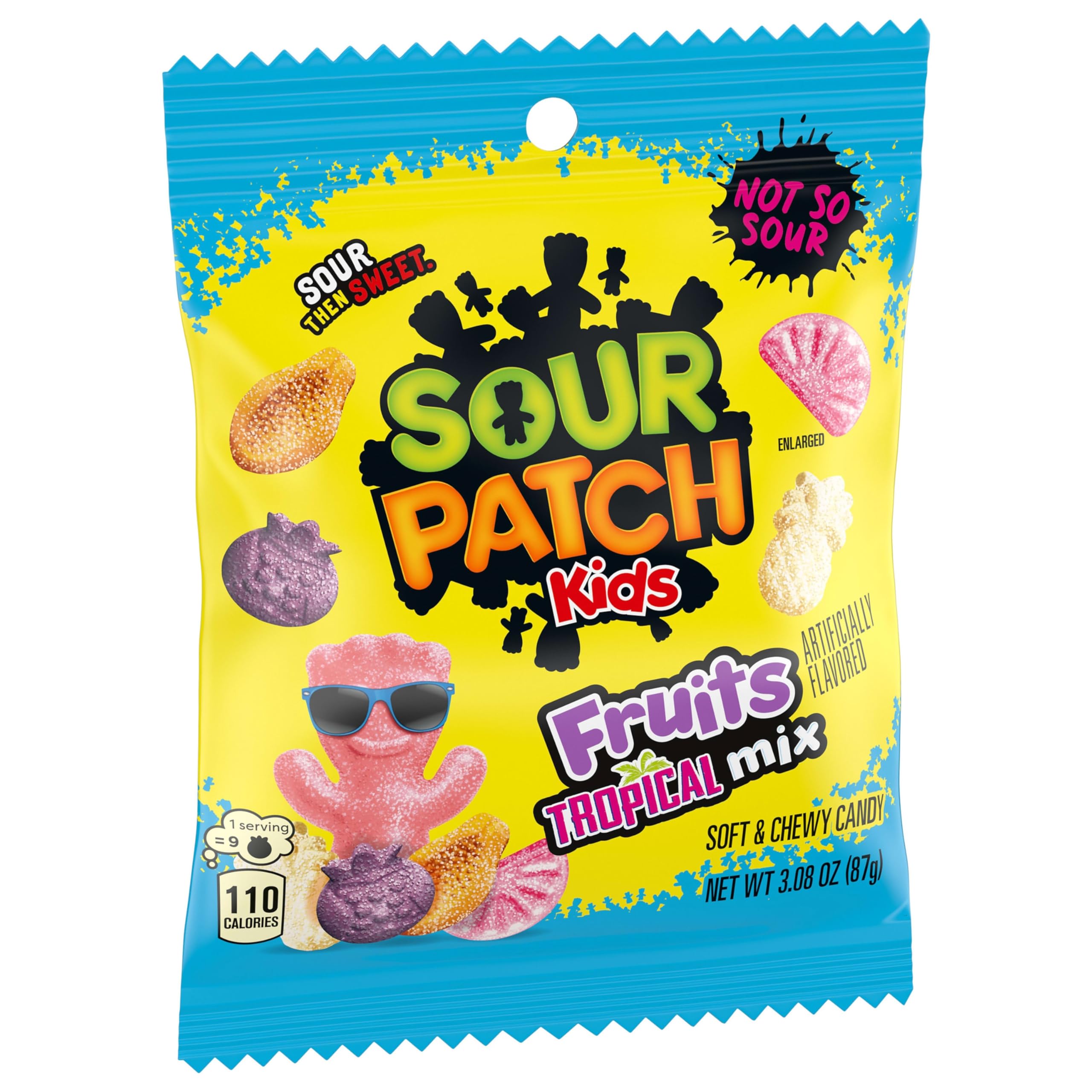 SOUR PATCH KIDS Fruits Tropical Mix Soft & Chewy Gummy Candy, Bulk Candy, 12-3.08 oz Bags - Image 10