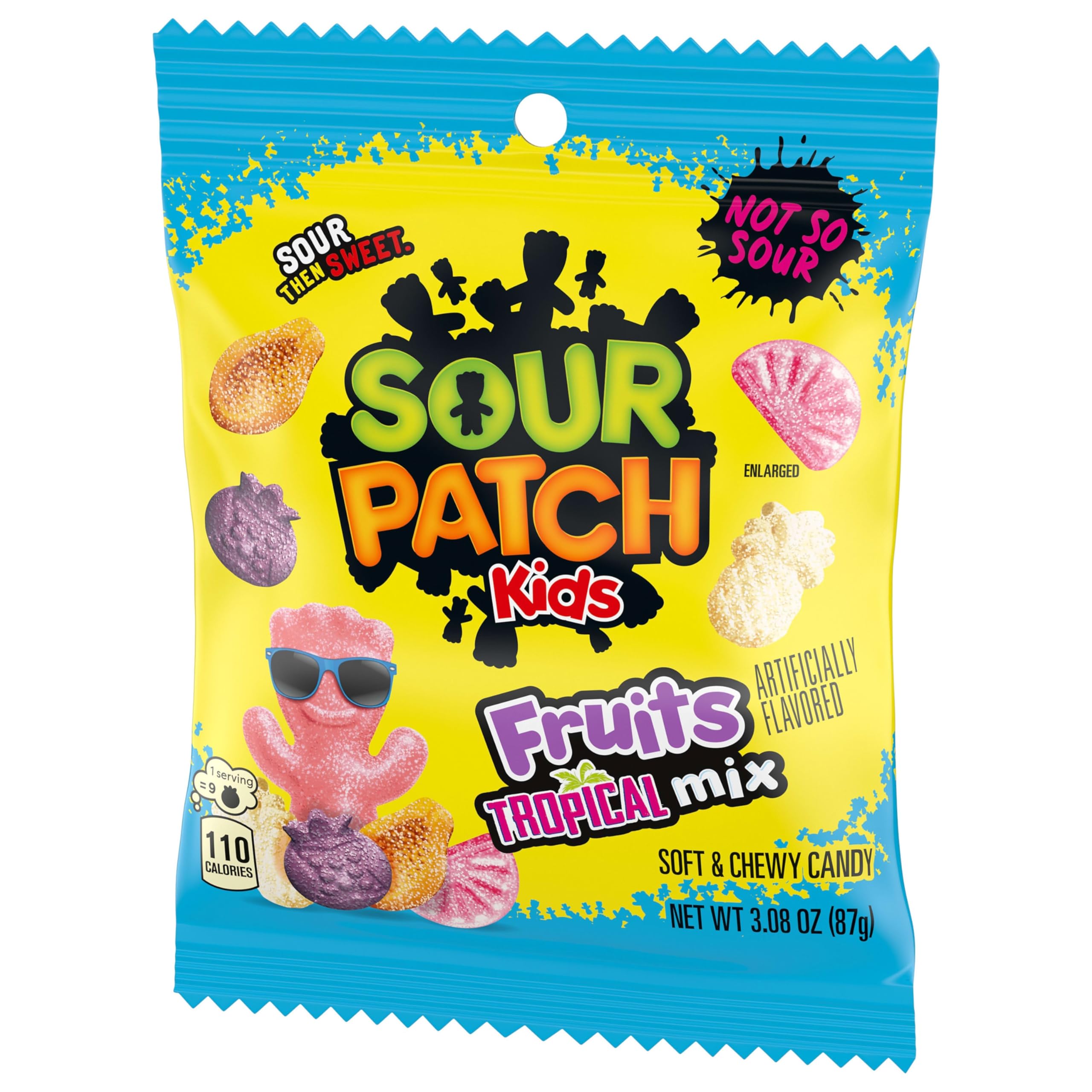 SOUR PATCH KIDS Fruits Tropical Mix Soft & Chewy Gummy Candy, Bulk Candy, 12-3.08 oz Bags - Image 11