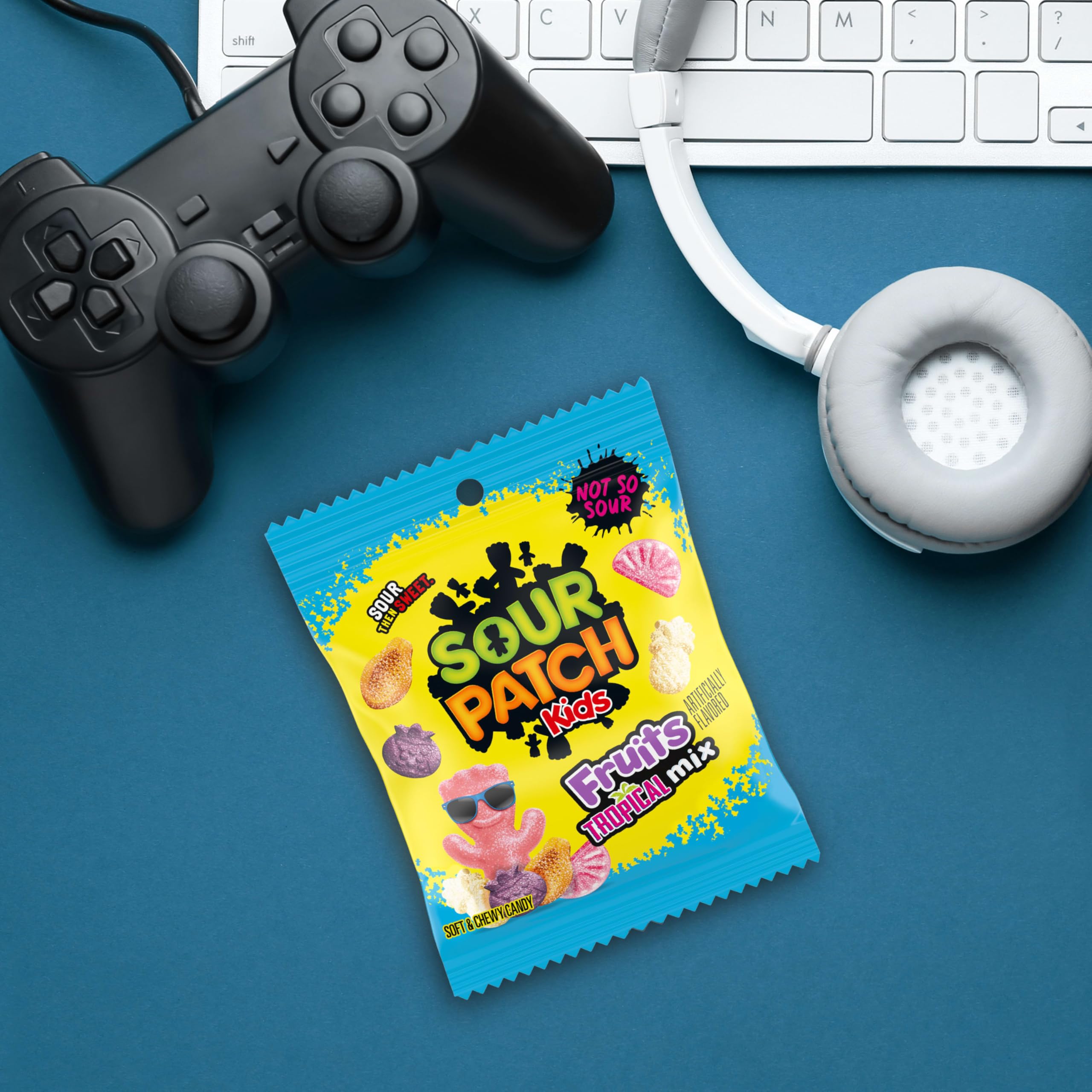 SOUR PATCH KIDS Fruits Tropical Mix Soft & Chewy Gummy Candy, Bulk Candy, 12-3.08 oz Bags - Image 8