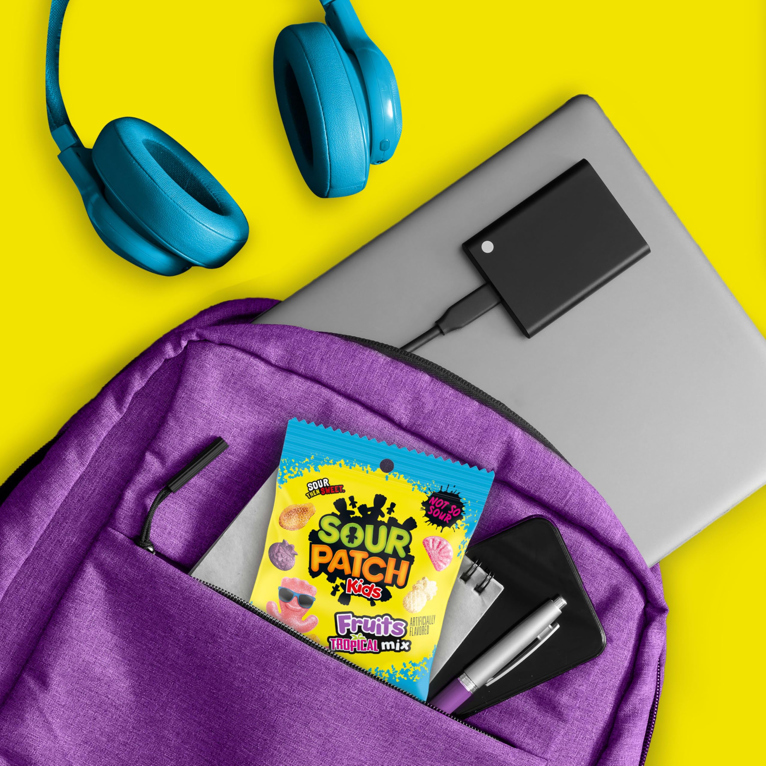 SOUR PATCH KIDS Fruits Tropical Mix Soft & Chewy Gummy Candy, Bulk Candy, 12-3.08 oz Bags - Image 9