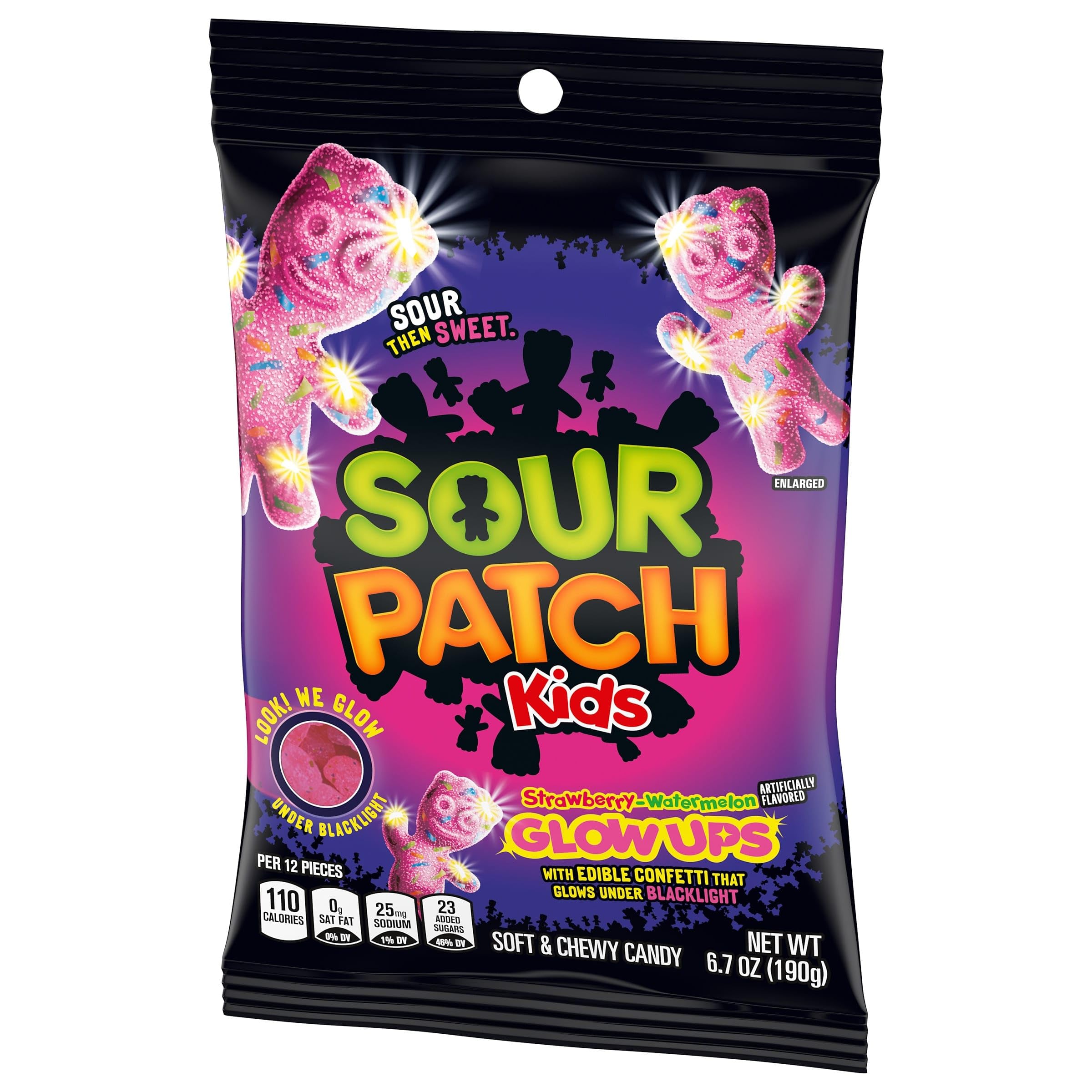 SOUR PATCH KIDS Glow Ups Strawberry-Watermelon Soft & Chewy Gummy Candy, 6.7 oz - Image 10