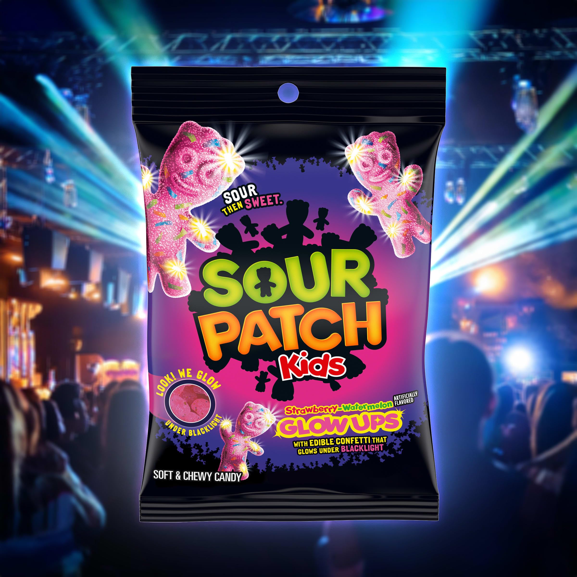 SOUR PATCH KIDS Glow Ups Strawberry-Watermelon Soft & Chewy Gummy Candy, 6.7 oz - Image 5
