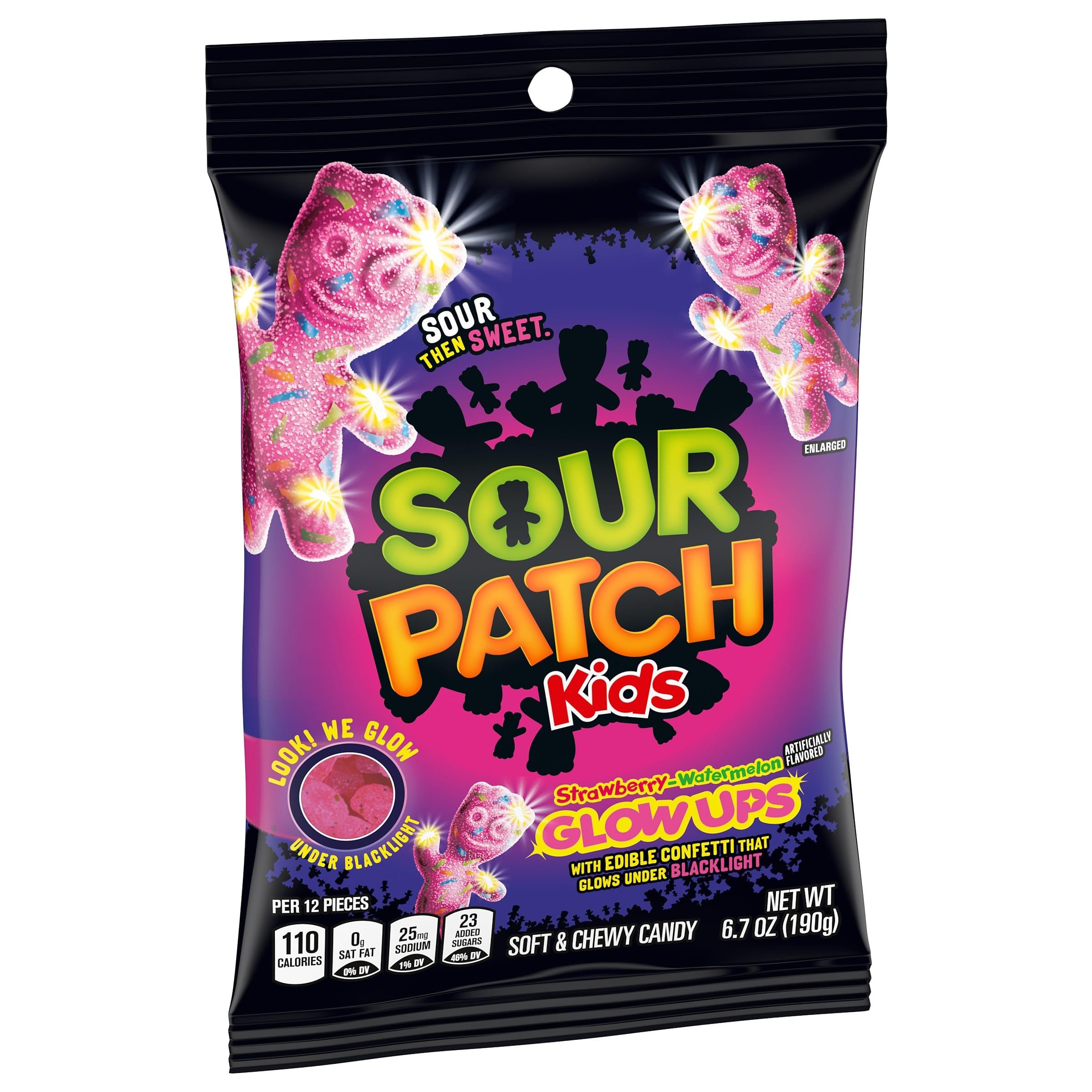 SOUR PATCH KIDS Glow Ups Strawberry-Watermelon Soft & Chewy Gummy Candy, 6.7 oz - Image 9