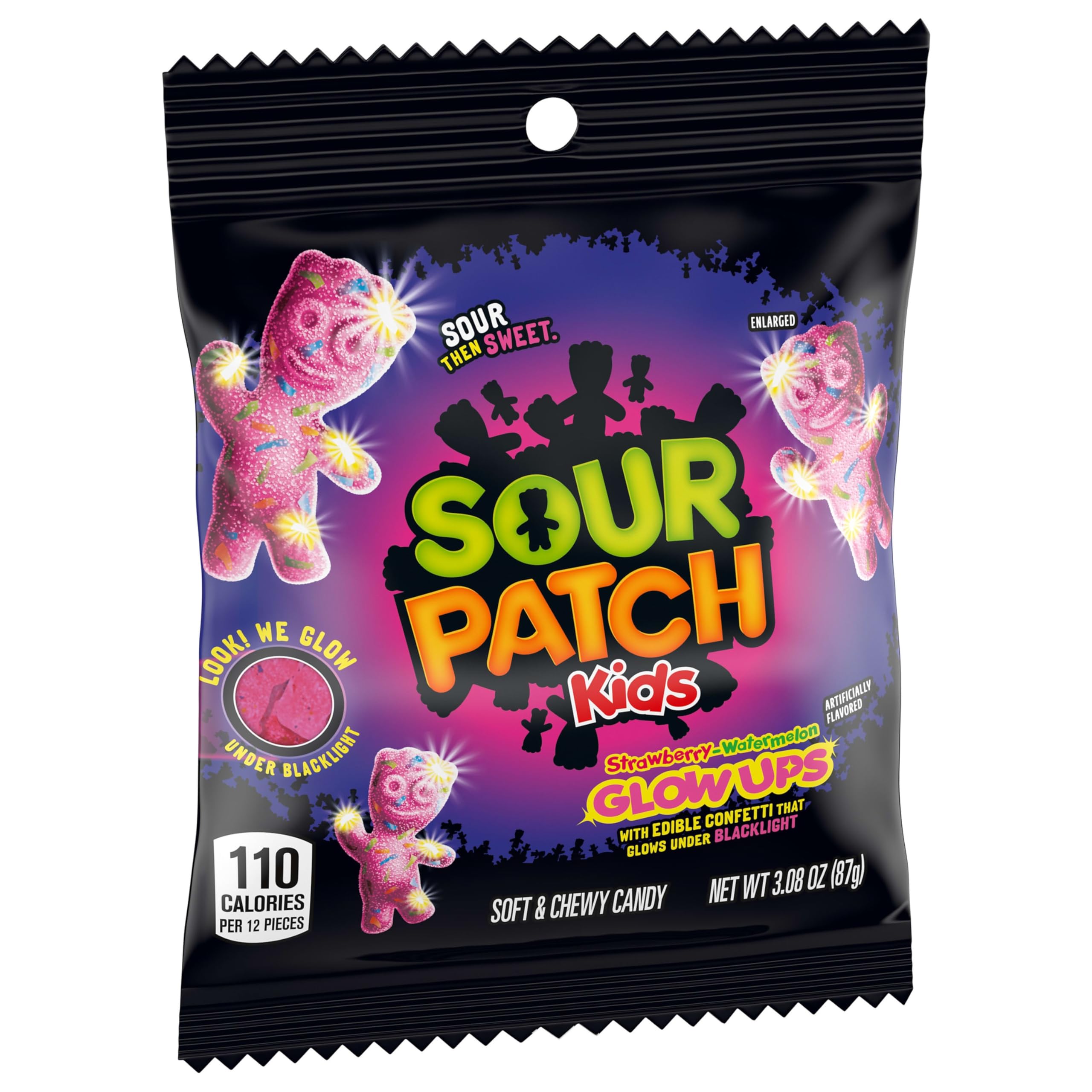 SOUR PATCH KIDS Glow Ups Strawberry-Watermelon Soft & Chewy Gummy Candy, Bulk Candy, 12-3.08 oz Bags - Image 10