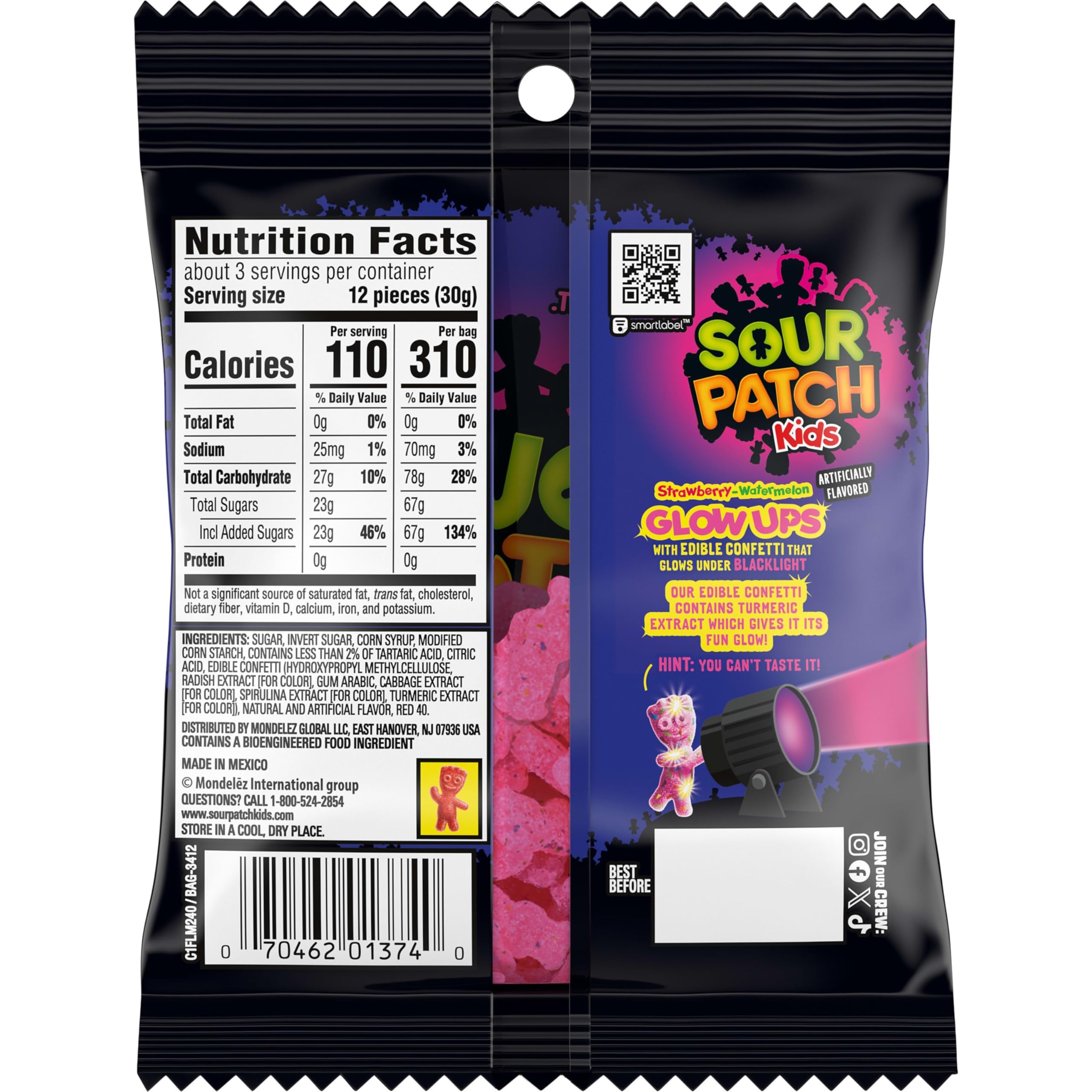SOUR PATCH KIDS Glow Ups Strawberry-Watermelon Soft & Chewy Gummy Candy, Bulk Candy, 12-3.08 oz Bags - Image 12