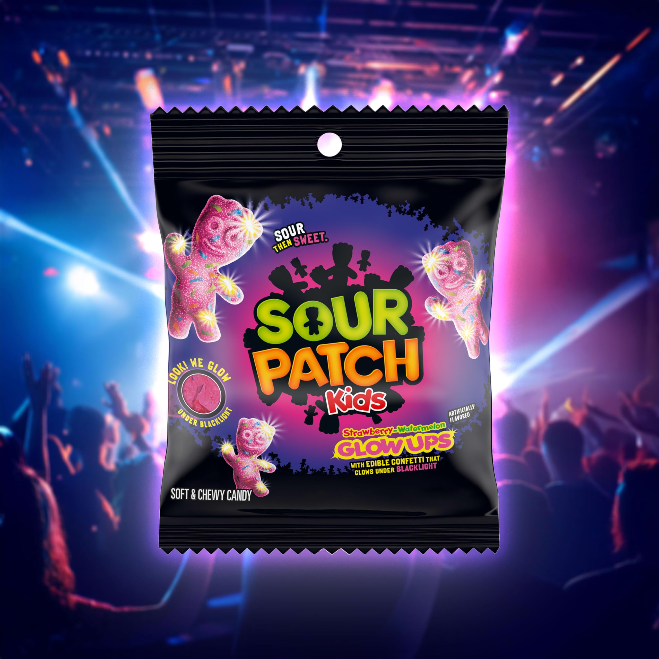 SOUR PATCH KIDS Glow Ups Strawberry-Watermelon Soft & Chewy Gummy Candy, Bulk Candy, 12-3.08 oz Bags - Image 6