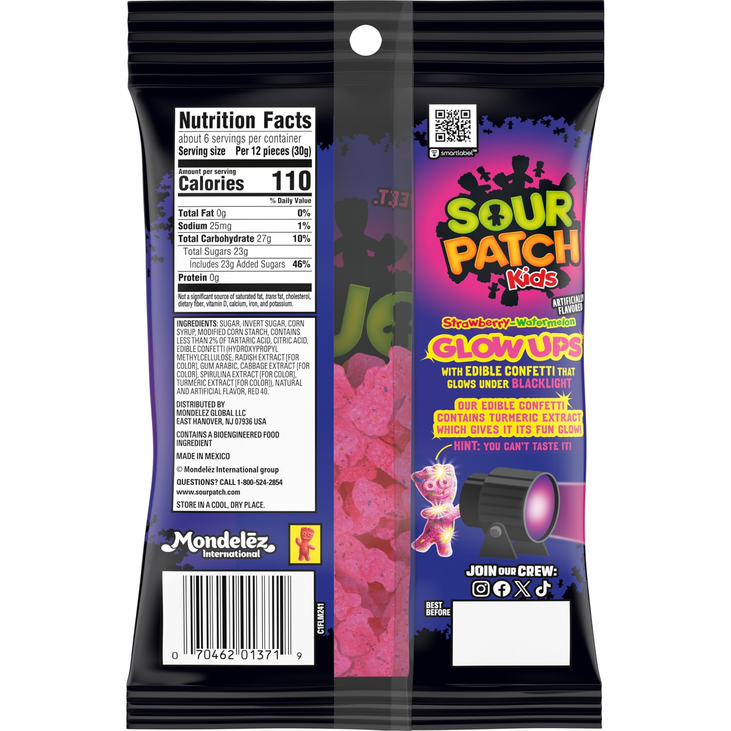 SOUR PATCH KIDS Glow Ups Strawberry-Watermelon Soft & Chewy Gummy Candy, Bulk Candy, 12-6.7 oz Bags - Image 11