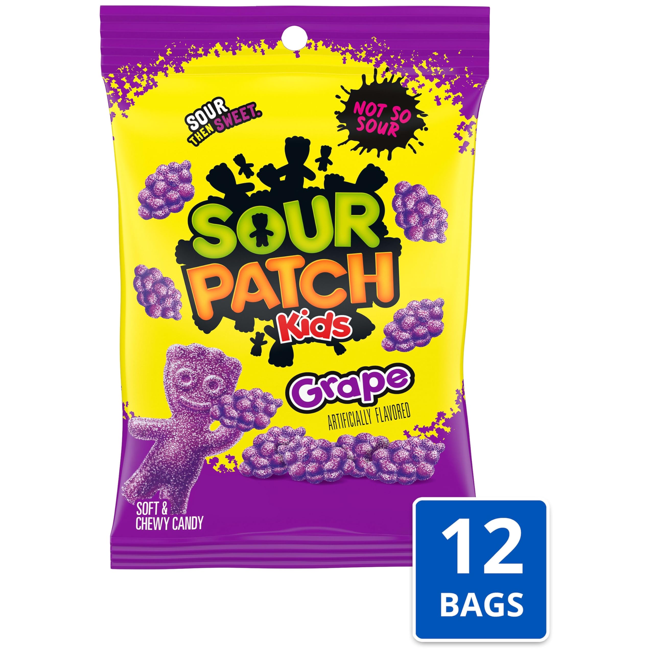 SOUR PATCH KIDS Grape Soft & Chewy Gummy Candy, Bulk Candy, 12-8.02 oz Bags - Image 4