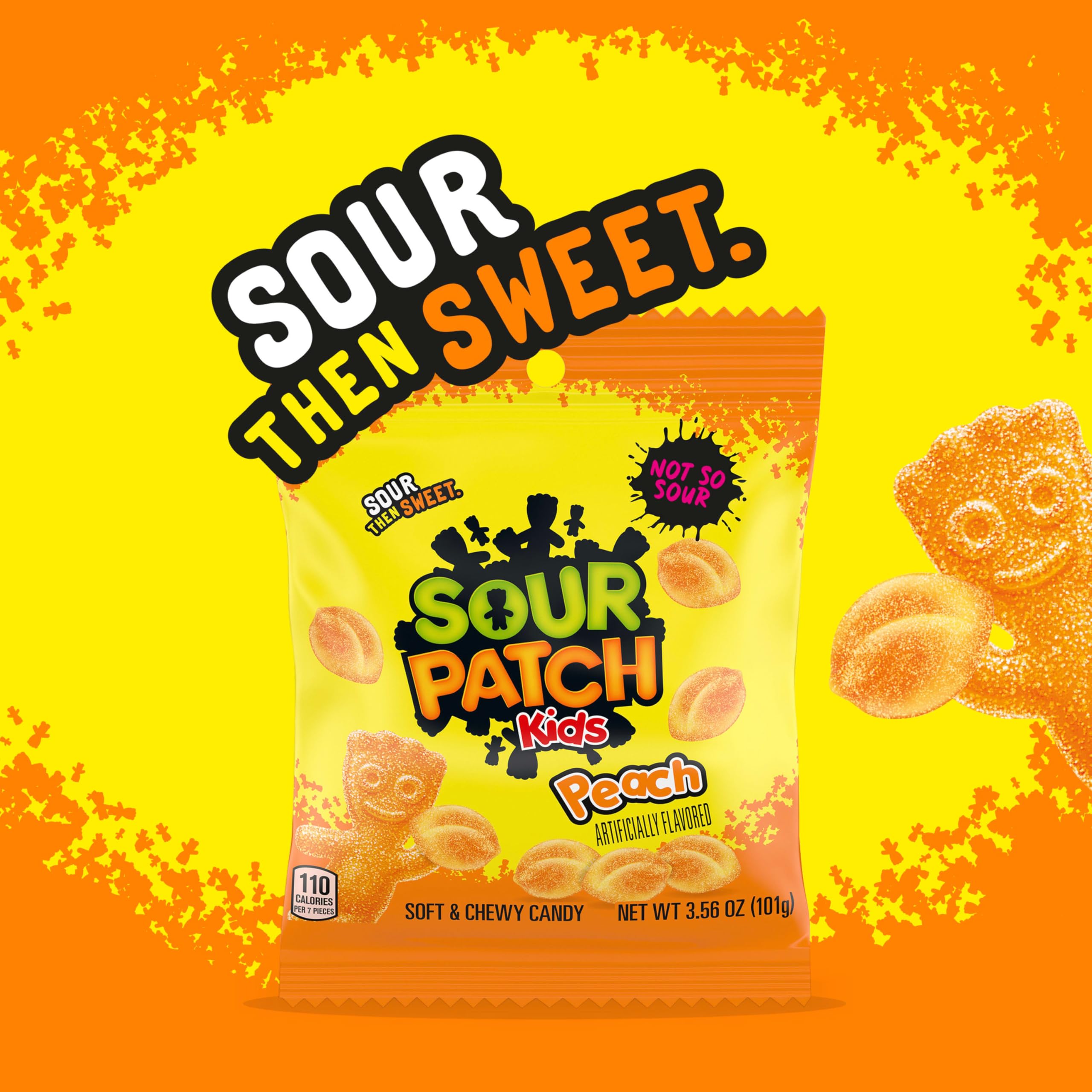 SOUR PATCH KIDS Peach Soft & Chewy Gummy Candy, Bulk Candy, 12 - 3.56 oz Bags - Image 5