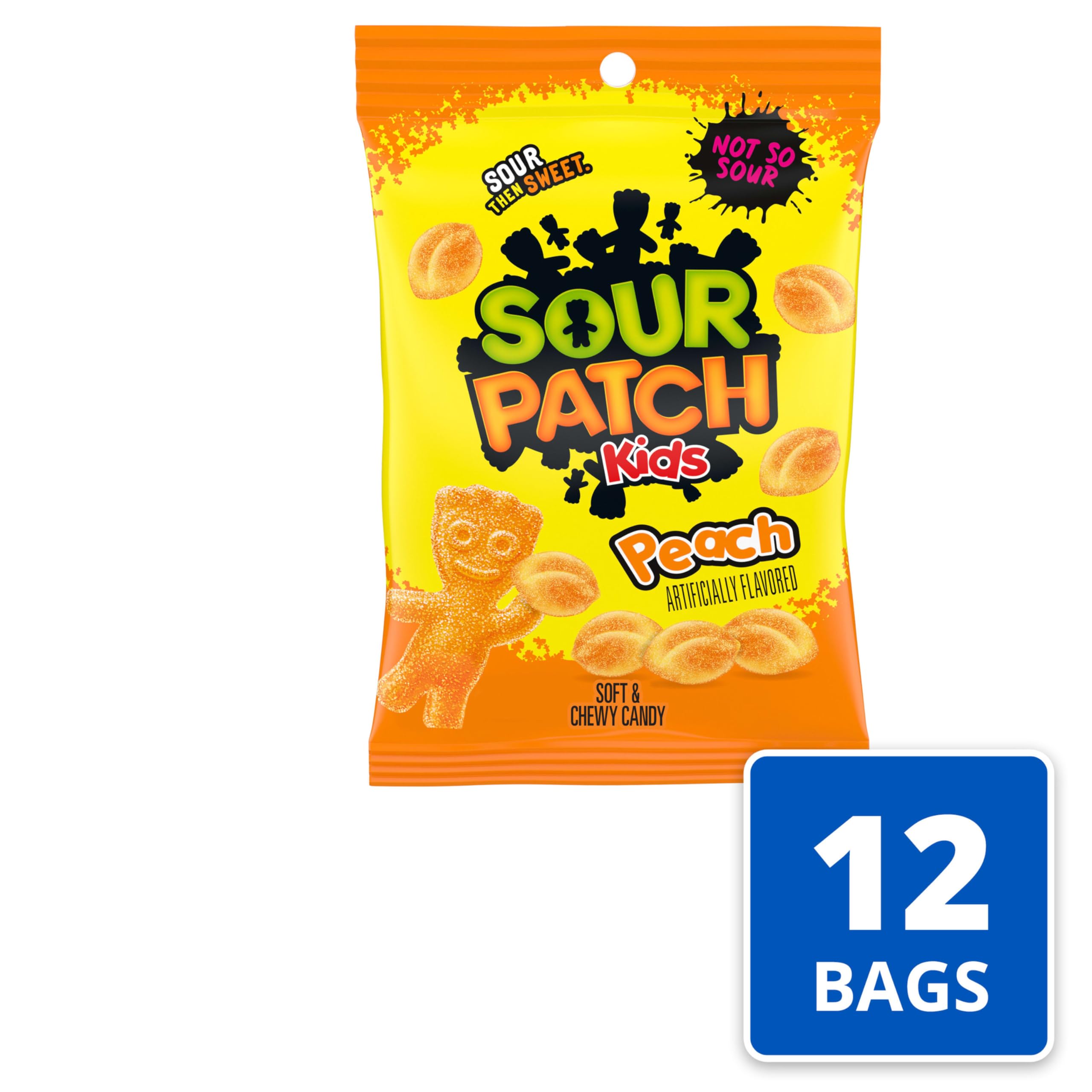 SOUR PATCH KIDS Peach Soft & Chewy Gummy Candy, Bulk Candy, 12-8.07 oz Bags - Image 4