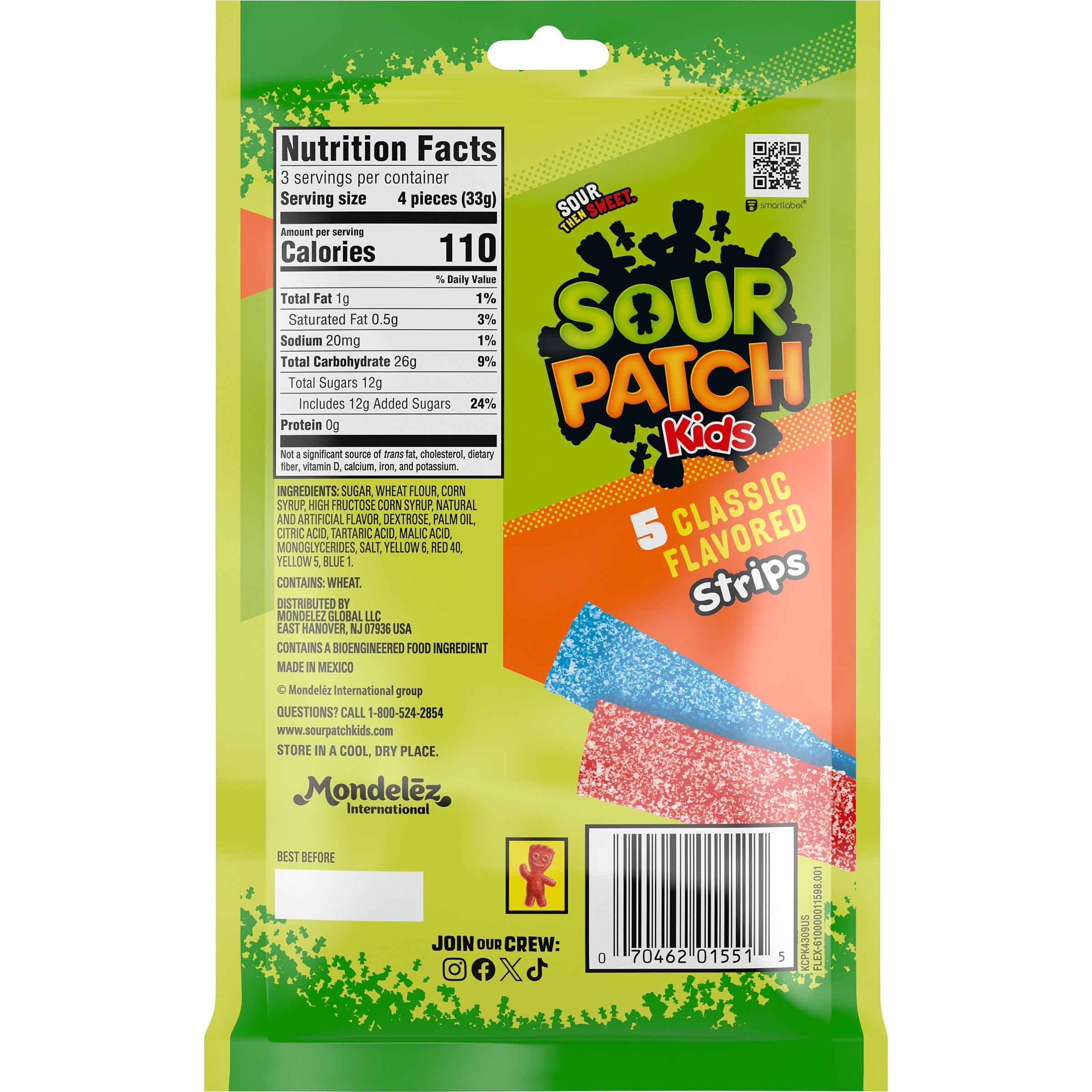 SOUR PATCH KIDS Soft & Chewy Candy Strips, 3.5 oz - Image 3