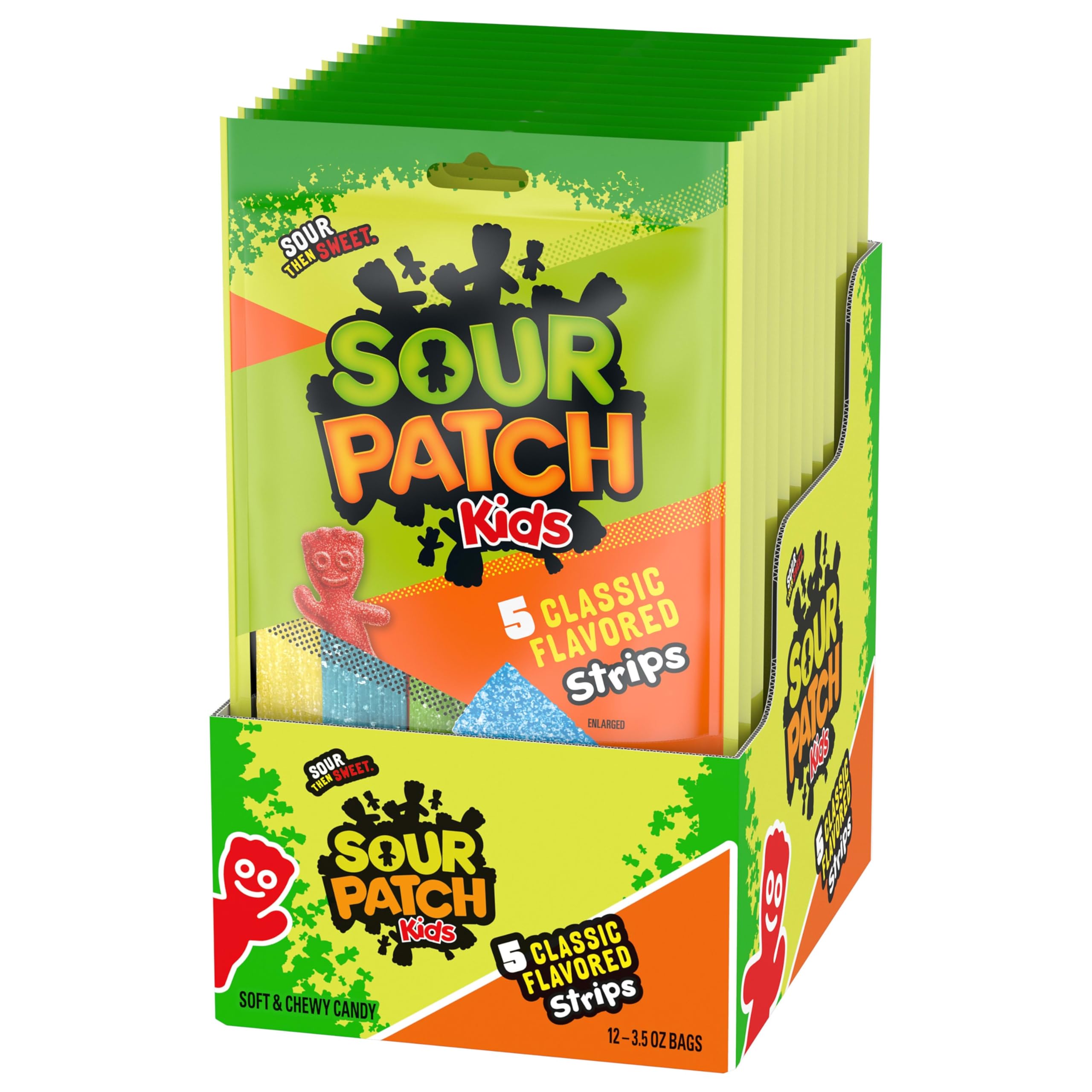 SOUR PATCH KIDS Soft & Chewy Candy Strips, Bulk Candy, 12-3.5 oz Bags - Image 10