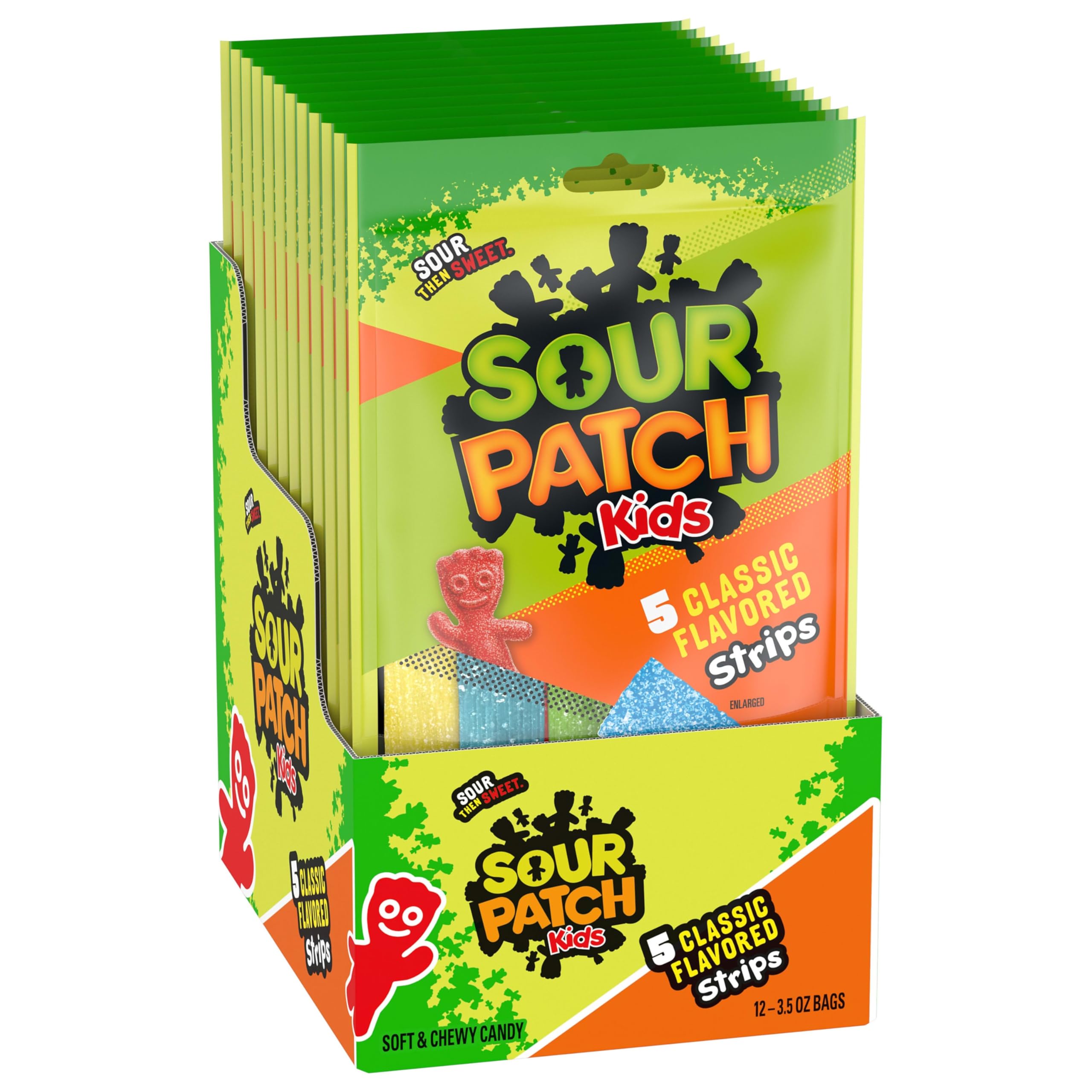 SOUR PATCH KIDS Soft & Chewy Candy Strips, Bulk Candy, 12-3.5 oz Bags - Image 9