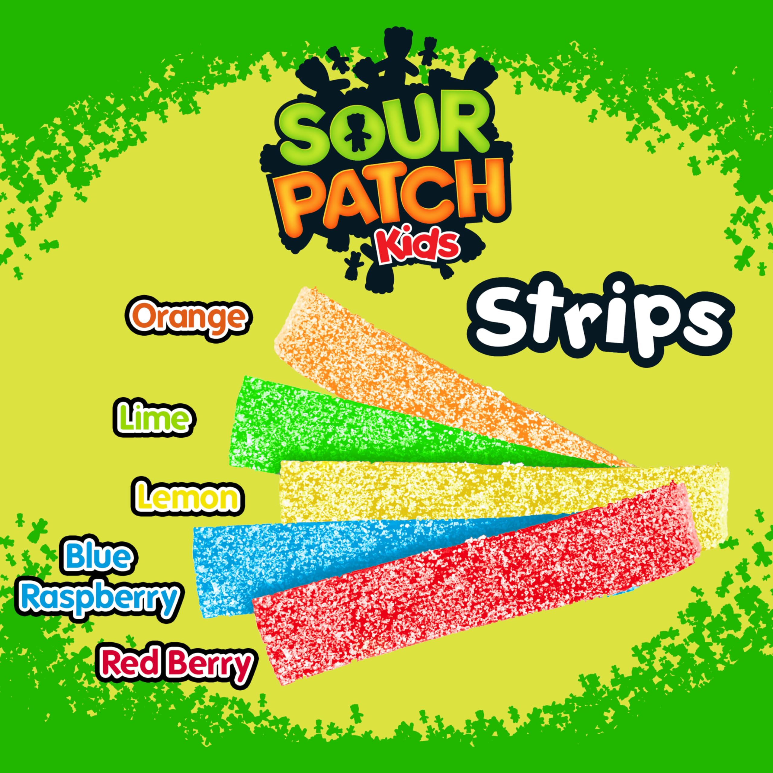 SOUR PATCH KIDS Soft & Chewy Candy Strips, Bulk Candy, 12-3.5 oz Bags - Image 4