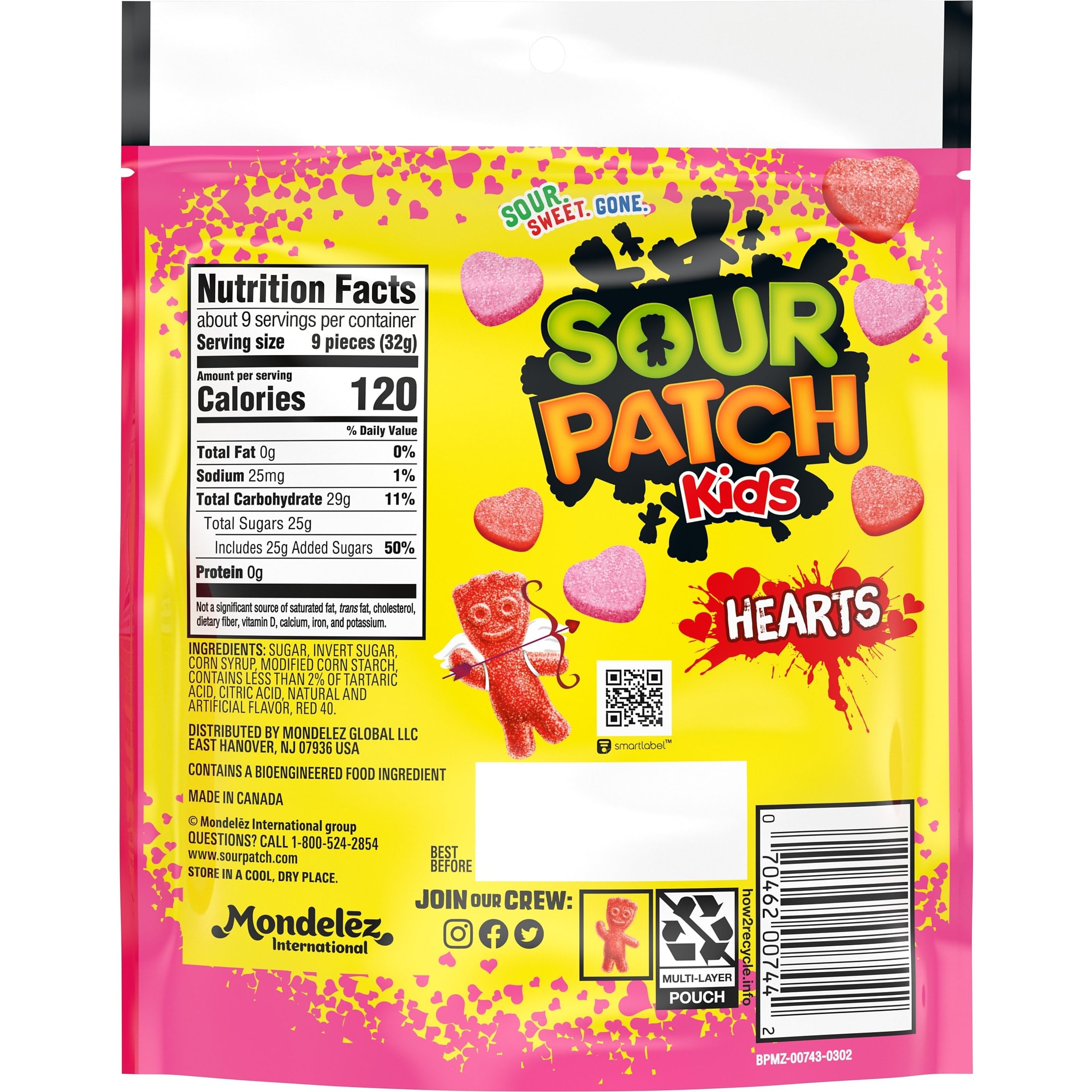 SOUR PATCH KIDS Soft & Chewy Valentines Day Candy Hearts, 10 oz - Image 3