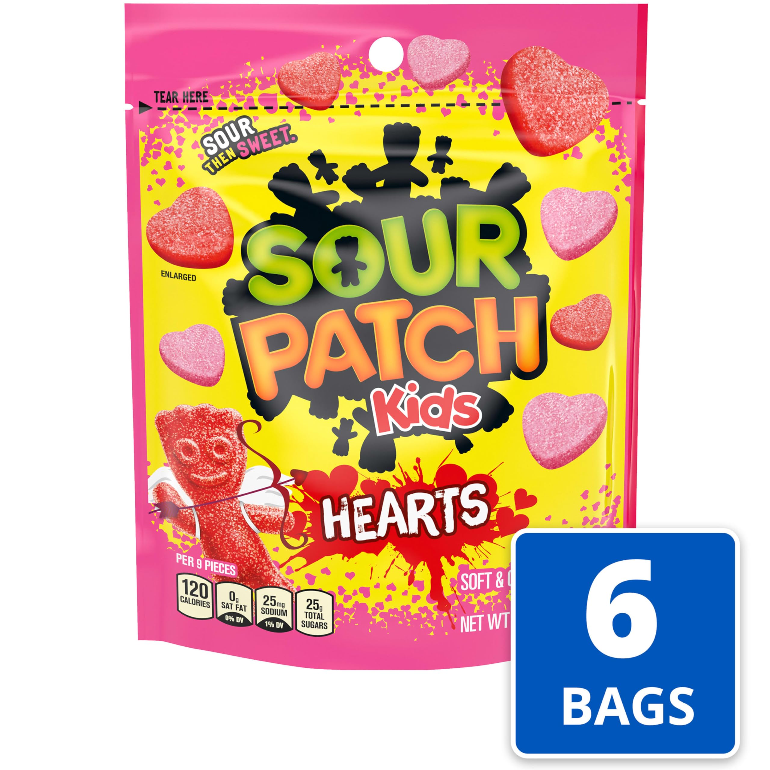 SOUR PATCH KIDS Soft & Chewy Valentines Day Candy Hearts, Bulk Candy, 6 - 10 oz Bags - Image 3