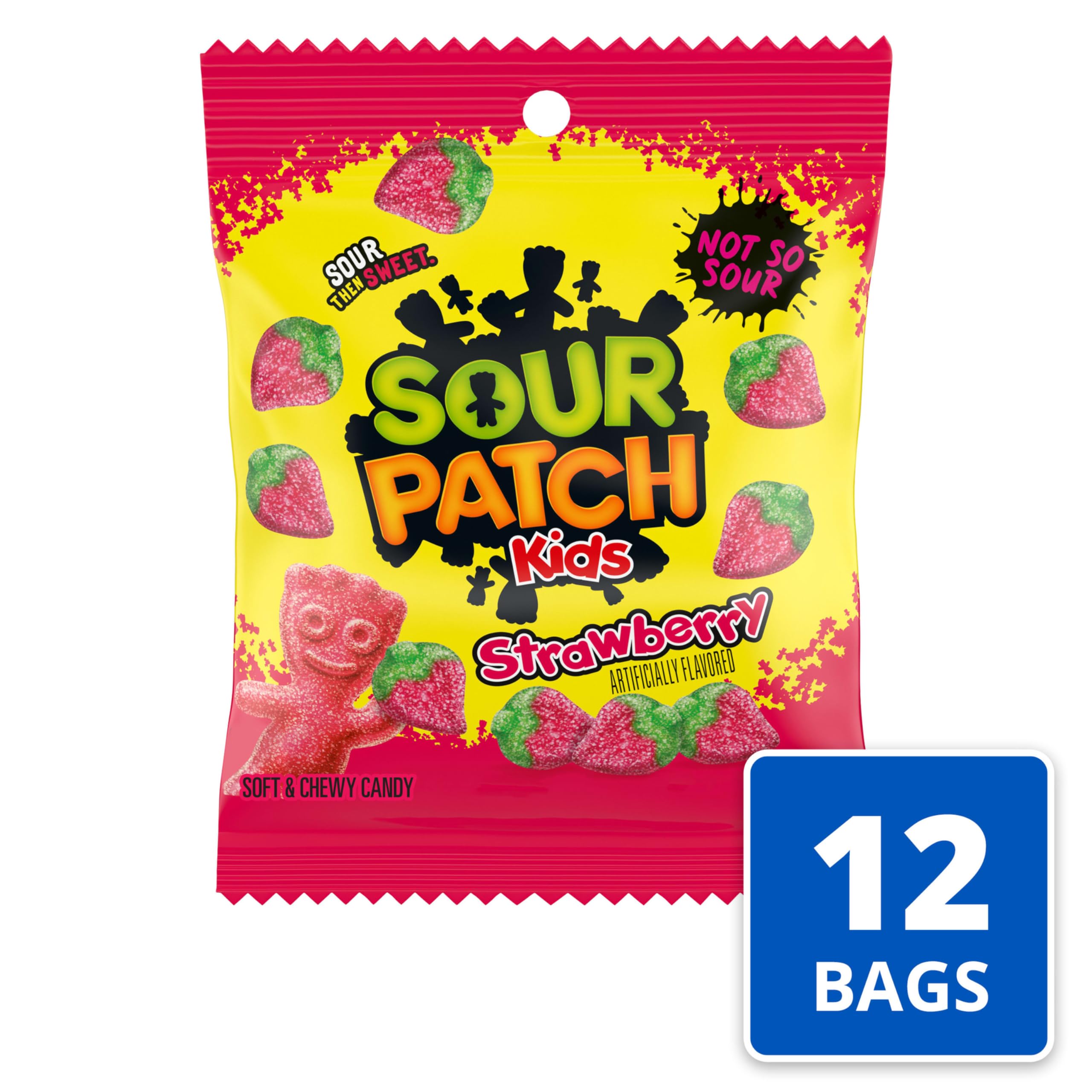 SOUR PATCH KIDS Strawberry Soft & Chewy Gummy Candy, Bulk Candy, 12 - 3.6 oz Bags - Image 4