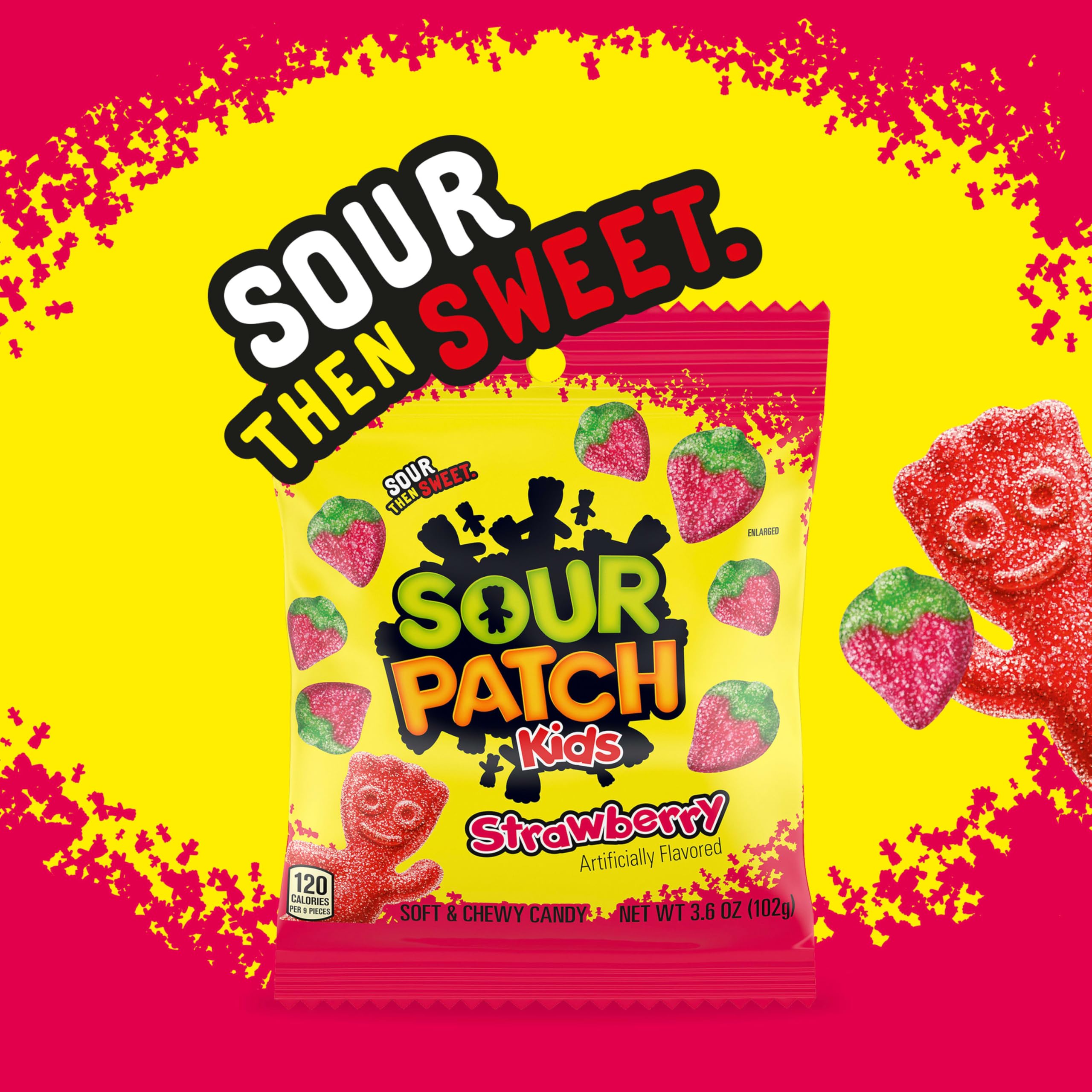 SOUR PATCH KIDS Strawberry Soft & Chewy Gummy Candy, Bulk Candy, 12 - 3.6 oz Bags - Image 5