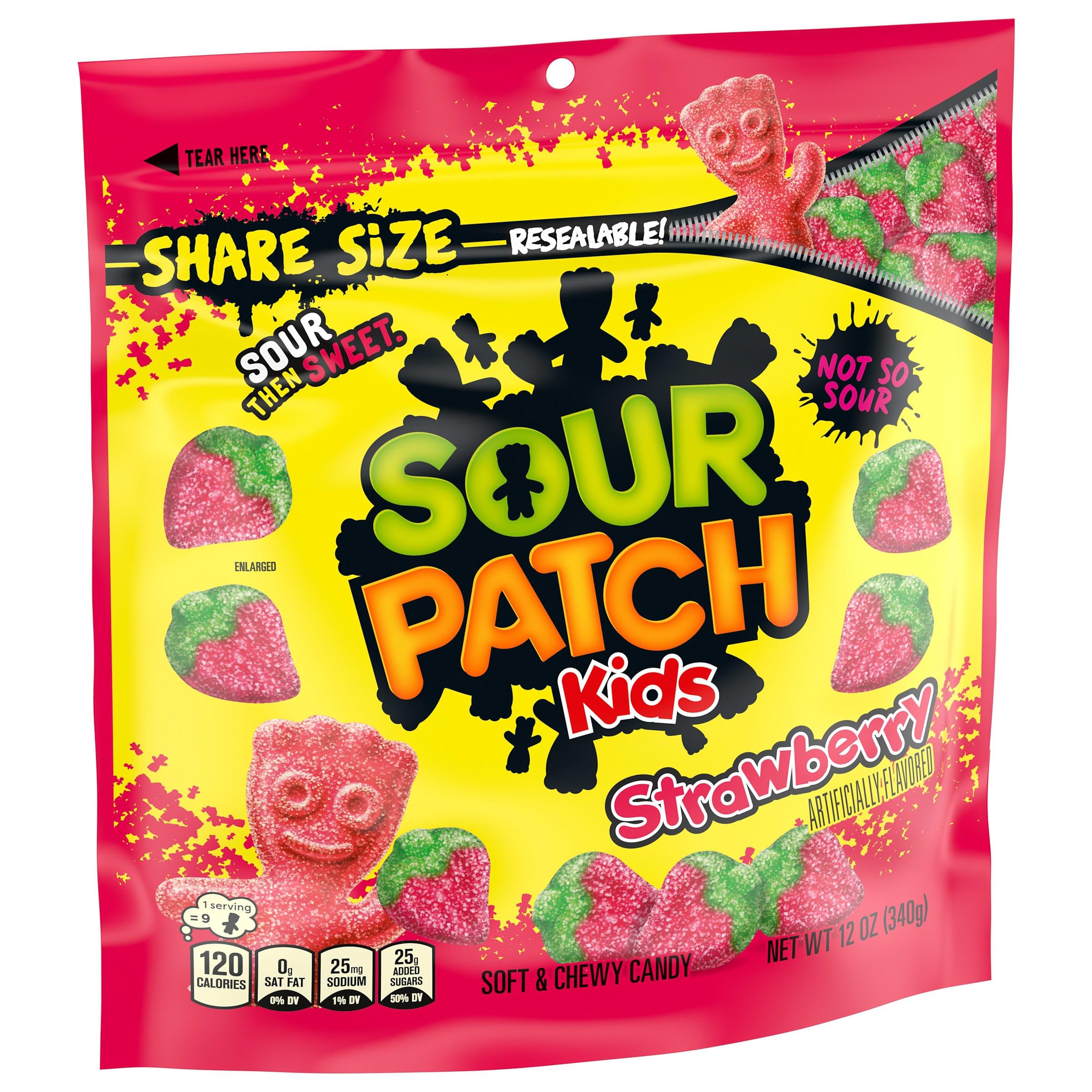 SOUR PATCH KIDS Strawberry Soft & Chewy Gummy Candy, Share Size, 12 oz - Image 9