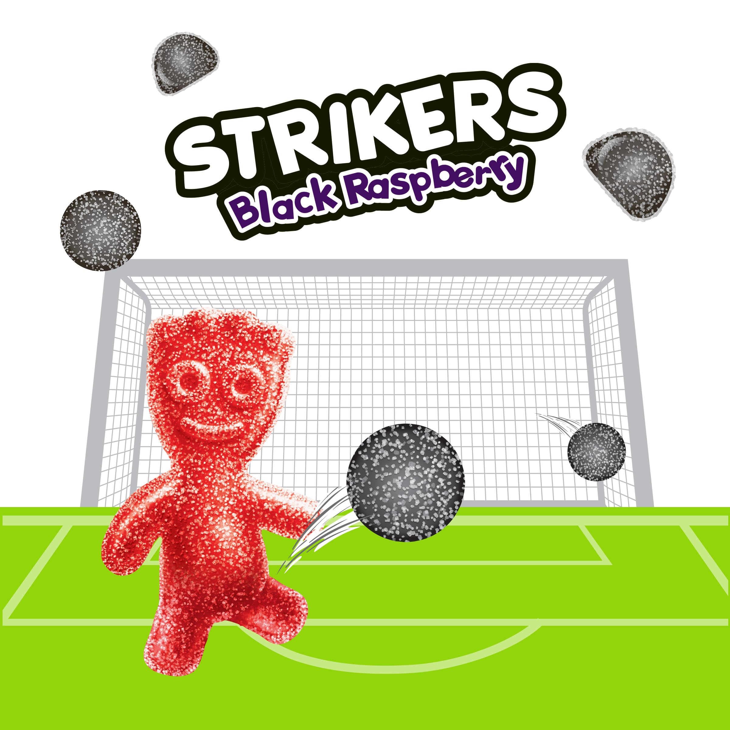 SOUR PATCH KIDS Strikers Black Raspberry Soft & Chewy Gummy Candy, 3.17 oz - Image 4