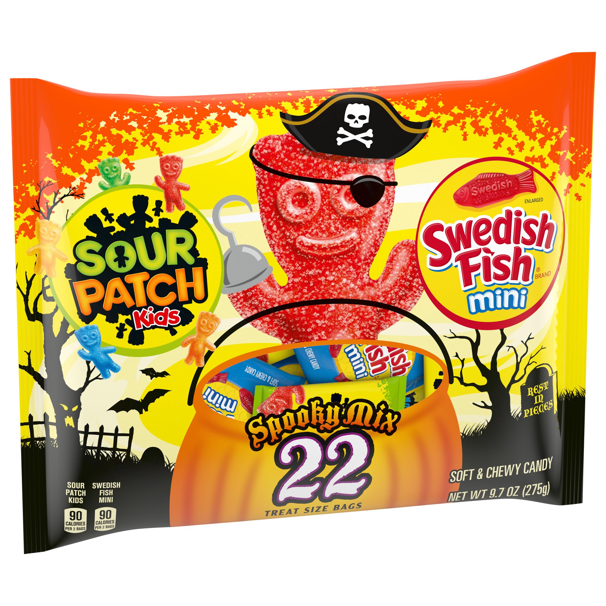 SOUR PATCH KIDS & SWEDISH FISH Mini Halloween Candy Variety Pack, 22 Trick or Treat Bags - Image 11