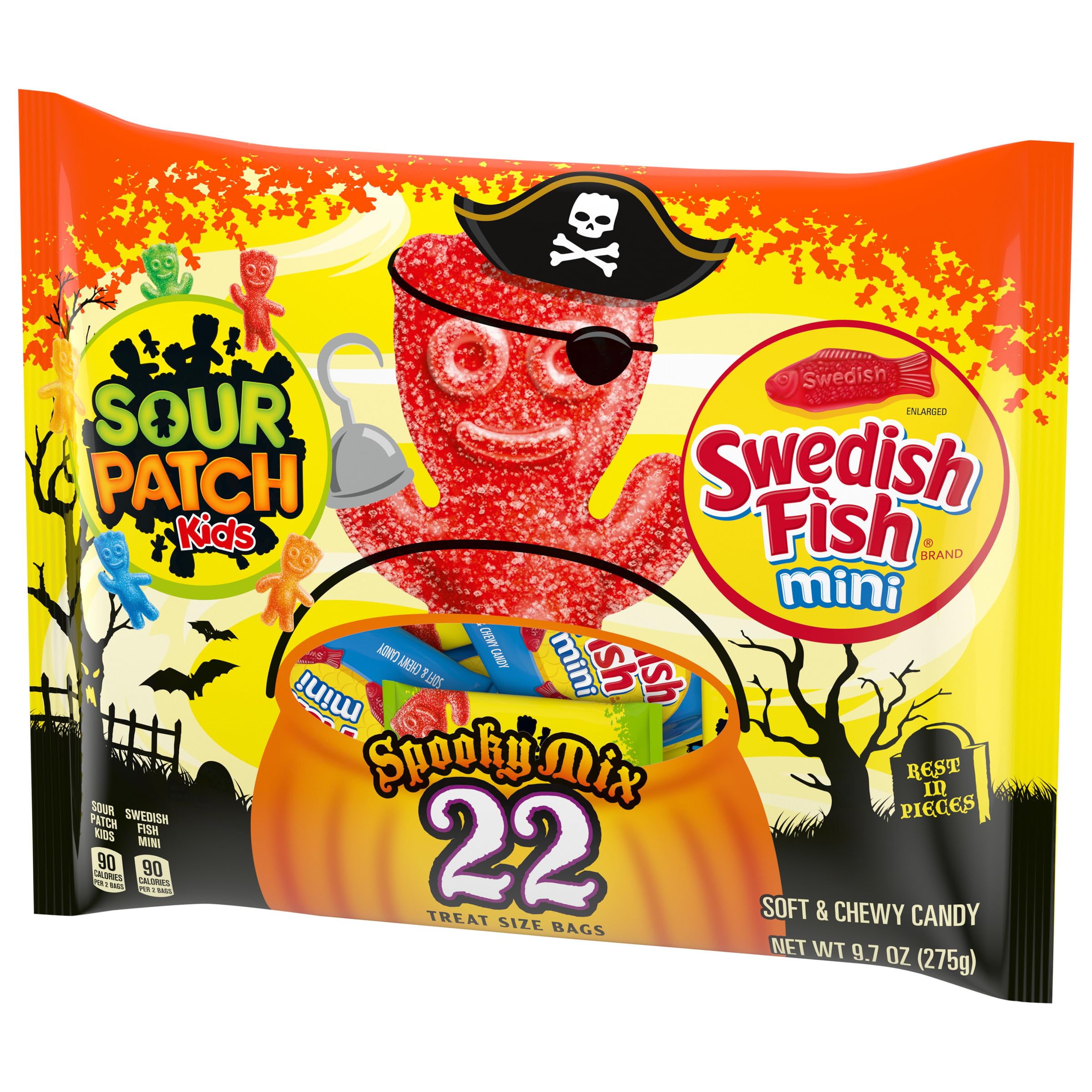SOUR PATCH KIDS & SWEDISH FISH Mini Halloween Candy Variety Pack, 22 Trick or Treat Bags - Image 12