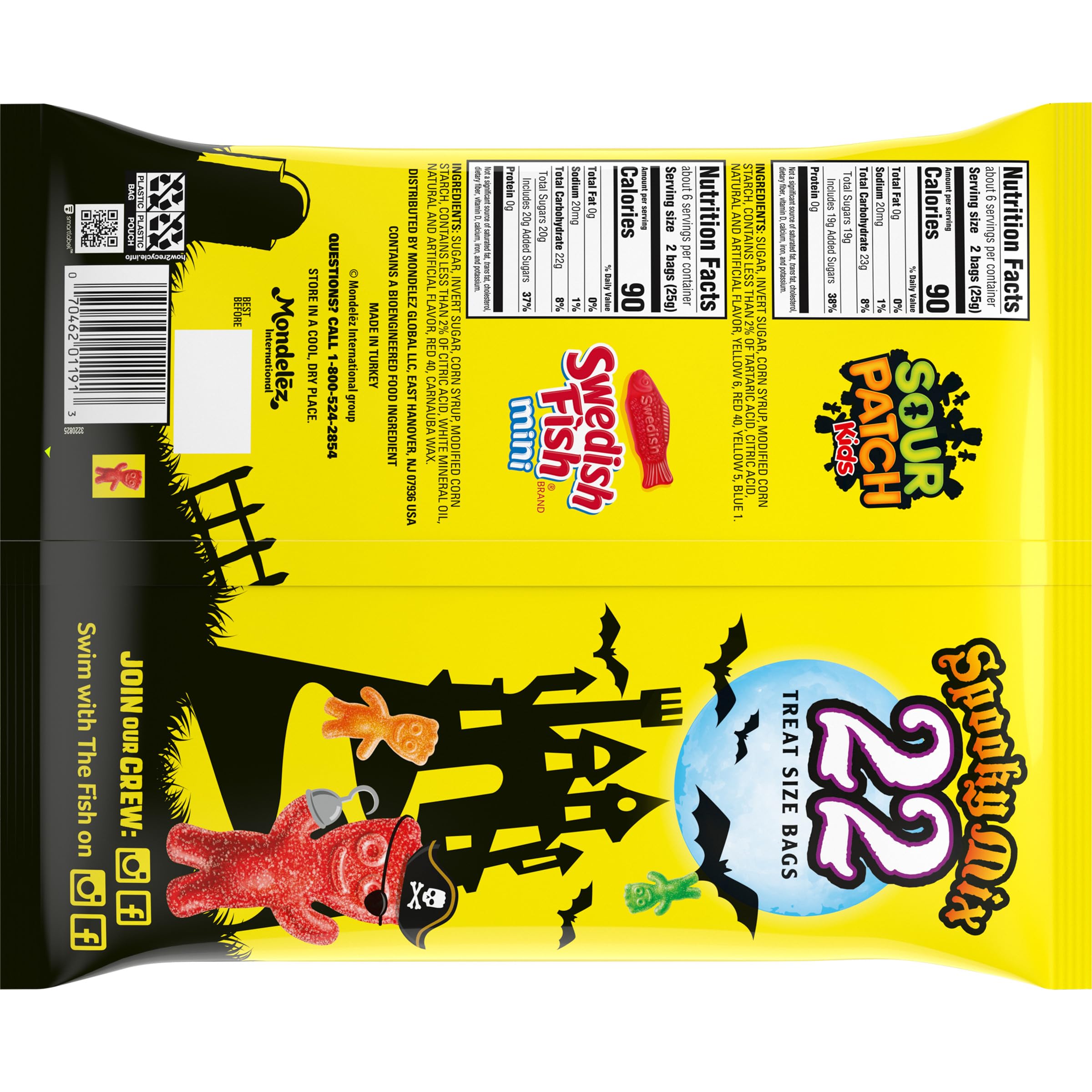 SOUR PATCH KIDS & SWEDISH FISH Mini Halloween Candy Variety Pack, 22 Trick or Treat Bags - Image 13