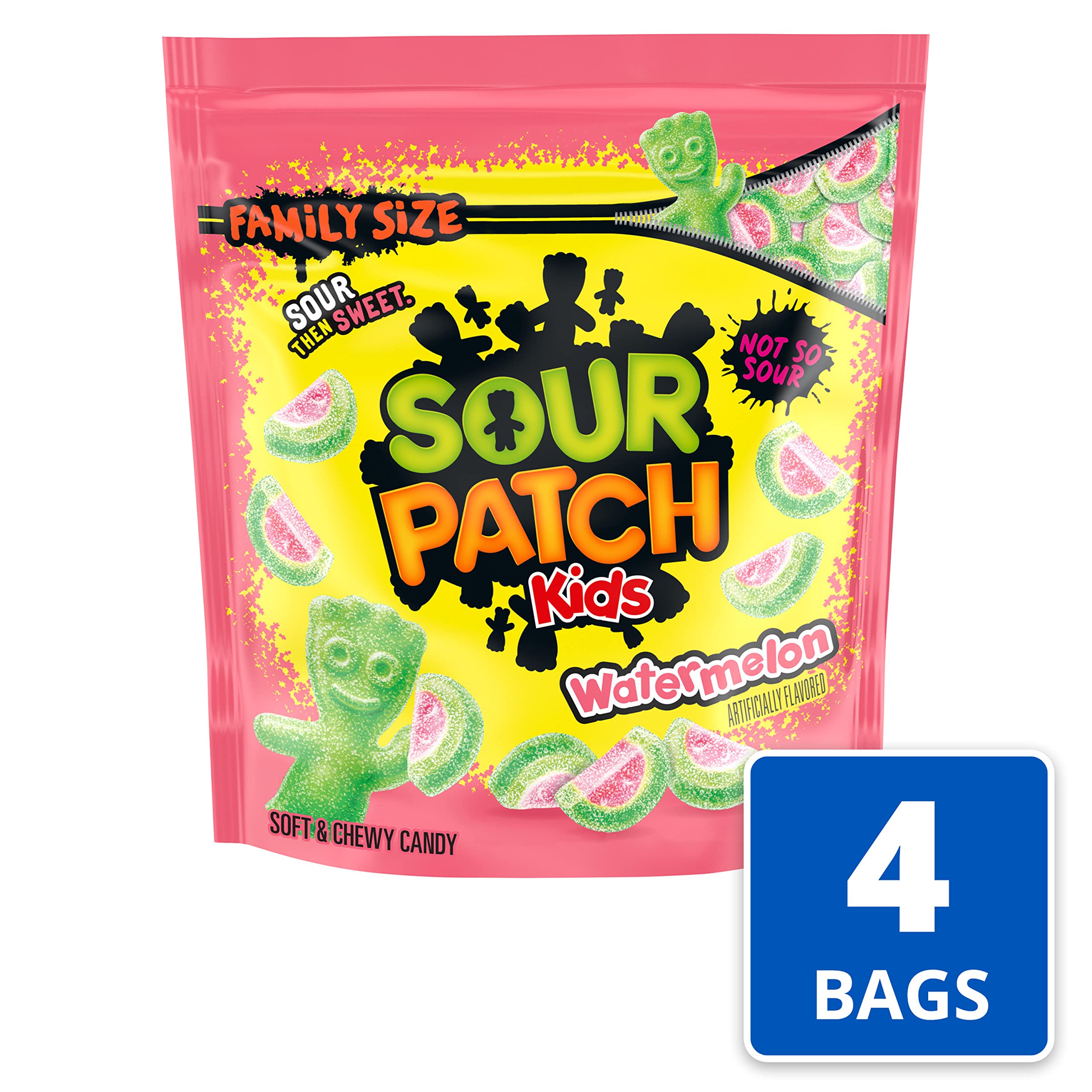 SOUR PATCH KIDS Watermelon Soft & Chewy Candy, Family Size, 4 - 1.8 lb Bags - Image 4