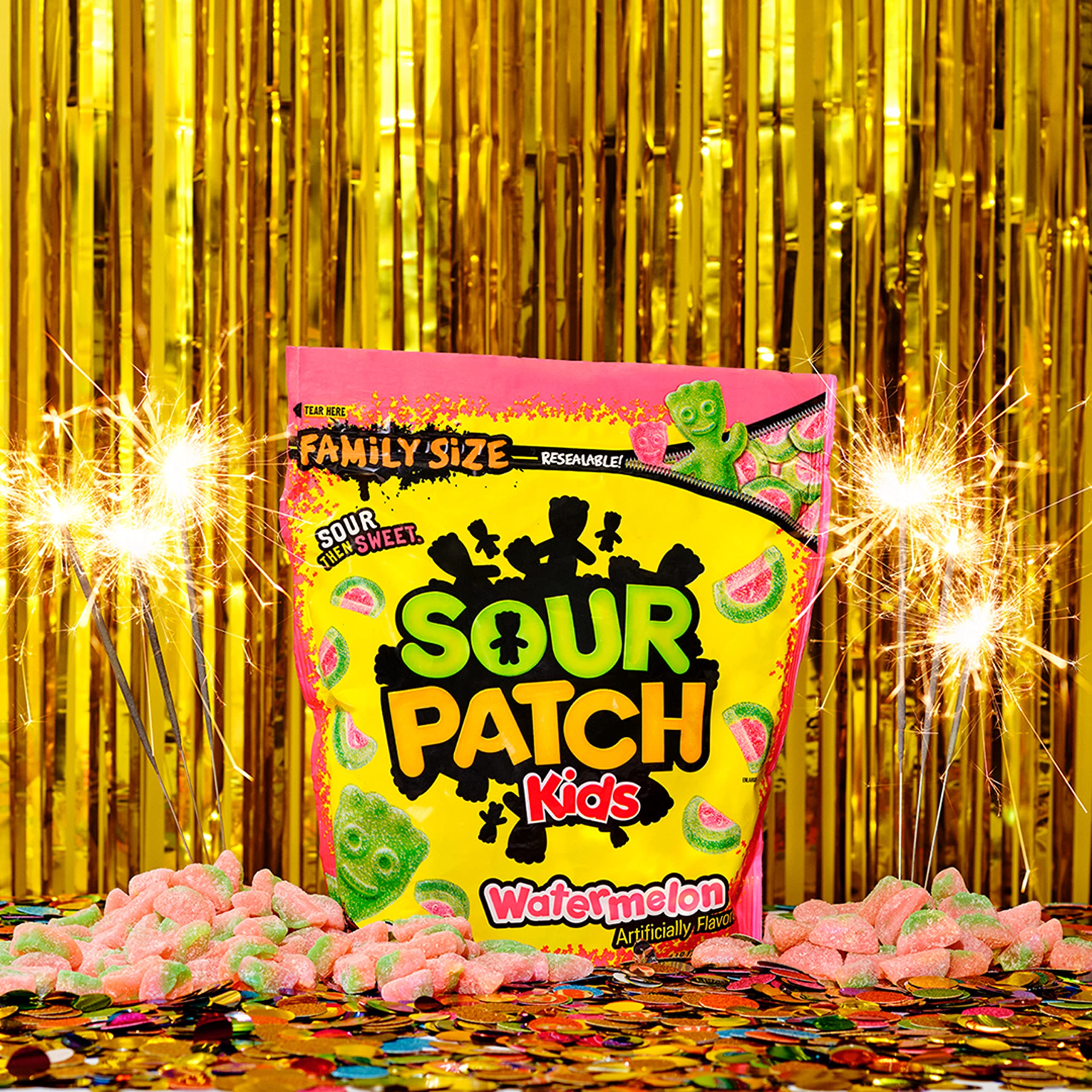SOUR PATCH KIDS Watermelon Soft & Chewy Candy, Family Size, 4 - 1.8 lb Bags - Image 9