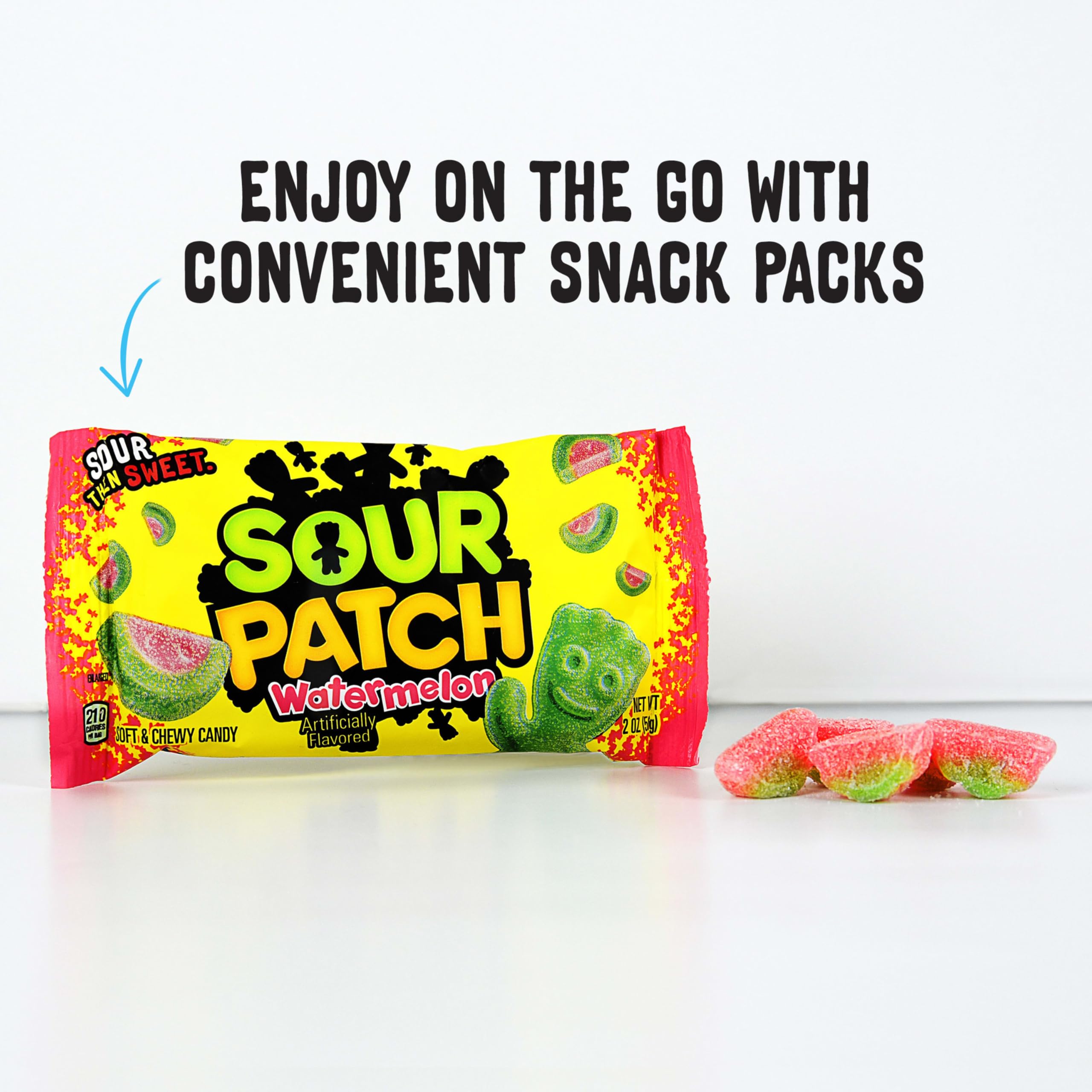 SOUR PATCH KIDS Watermelon Soft & Chewy Gummy Candy, Bulk Candy, 24 - 2 oz Bags - Image 7