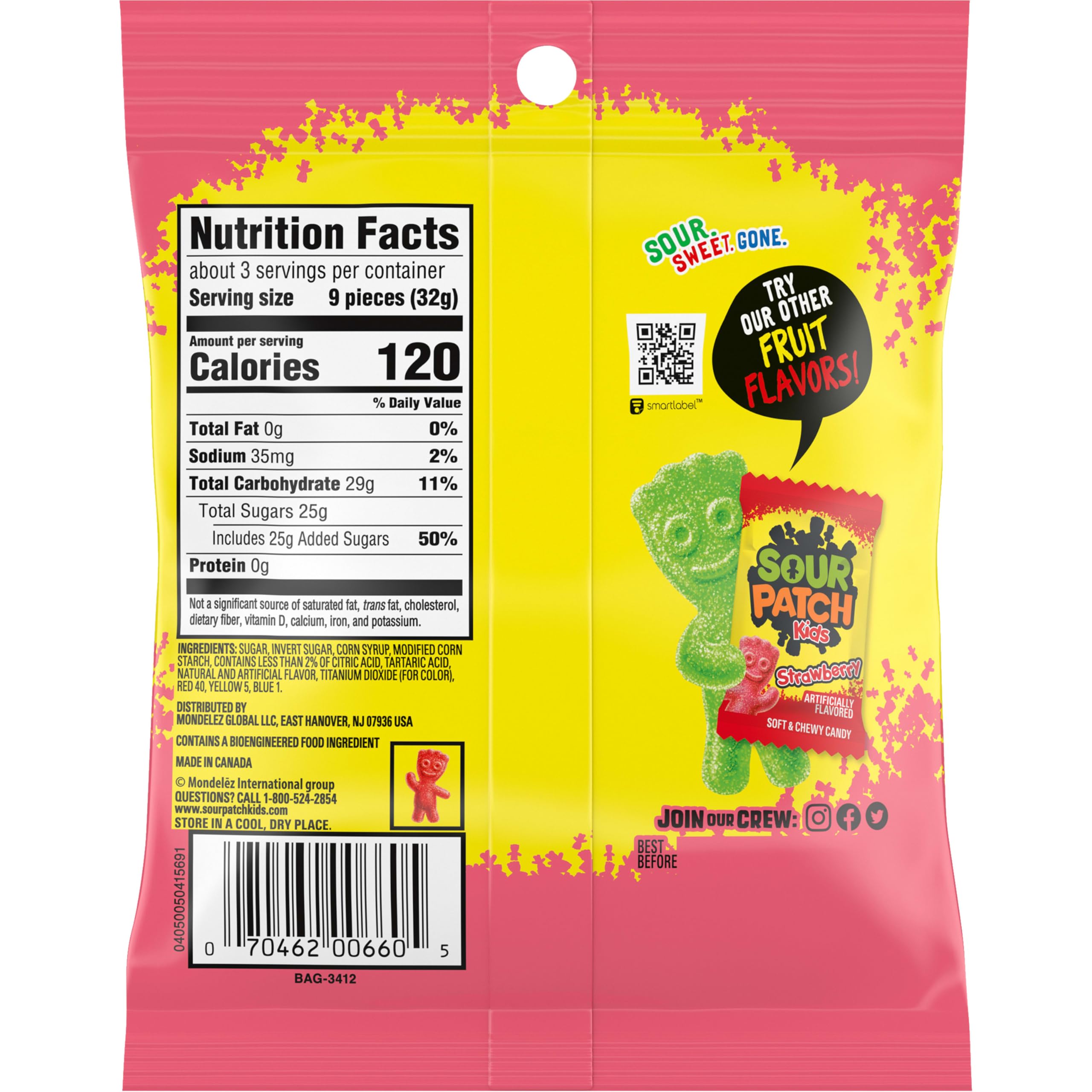 SOUR PATCH KIDS Watermelon Soft & Chewy Gummy Candy, Bulk Candy, 12-3.6 oz Bags - Image 14