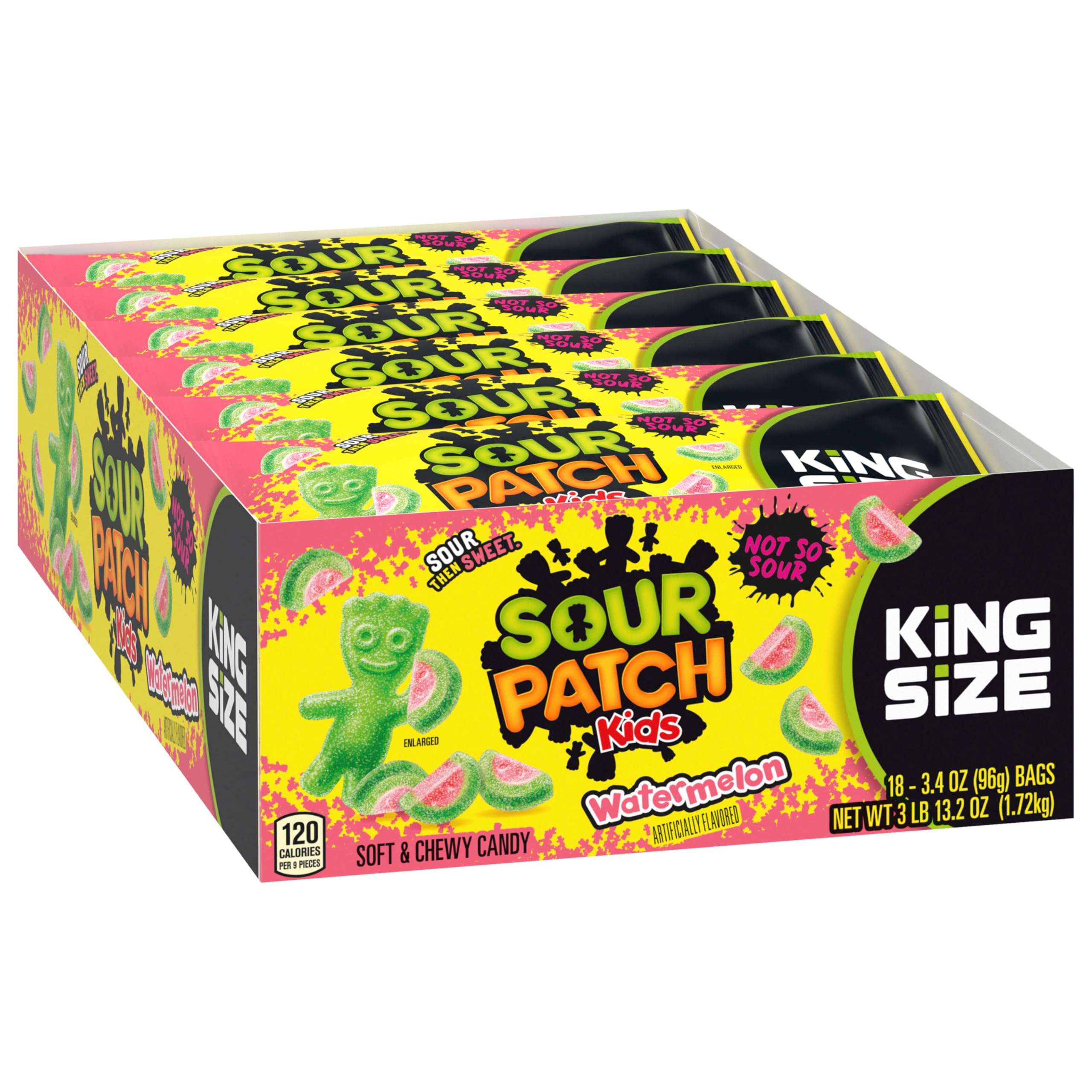 SOUR PATCH KIDS Watermelon Soft & Chewy Gummy Candy, King Size, Bulk Candy, 18 - 3.4 oz Bags - Image 11