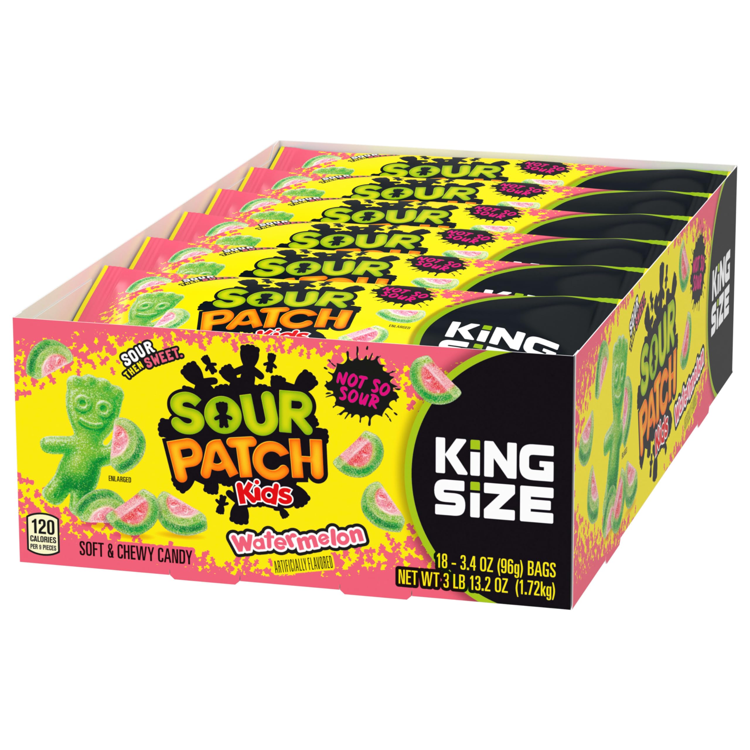 SOUR PATCH KIDS Watermelon Soft & Chewy Gummy Candy, King Size, Bulk Candy, 18 - 3.4 oz Bags - Image 12