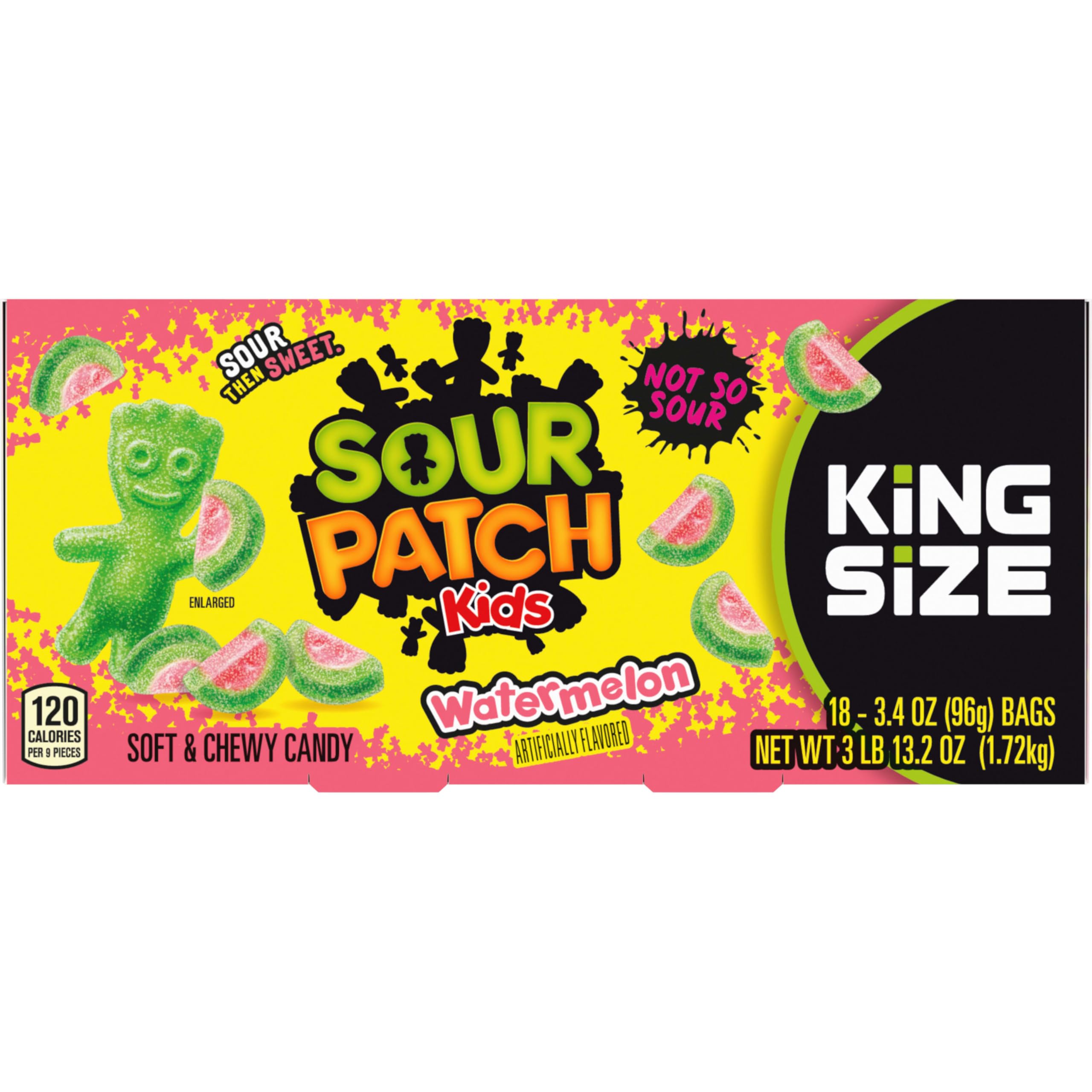 SOUR PATCH KIDS Watermelon Soft & Chewy Gummy Candy, King Size, Bulk Candy, 18 - 3.4 oz Bags - Image 13