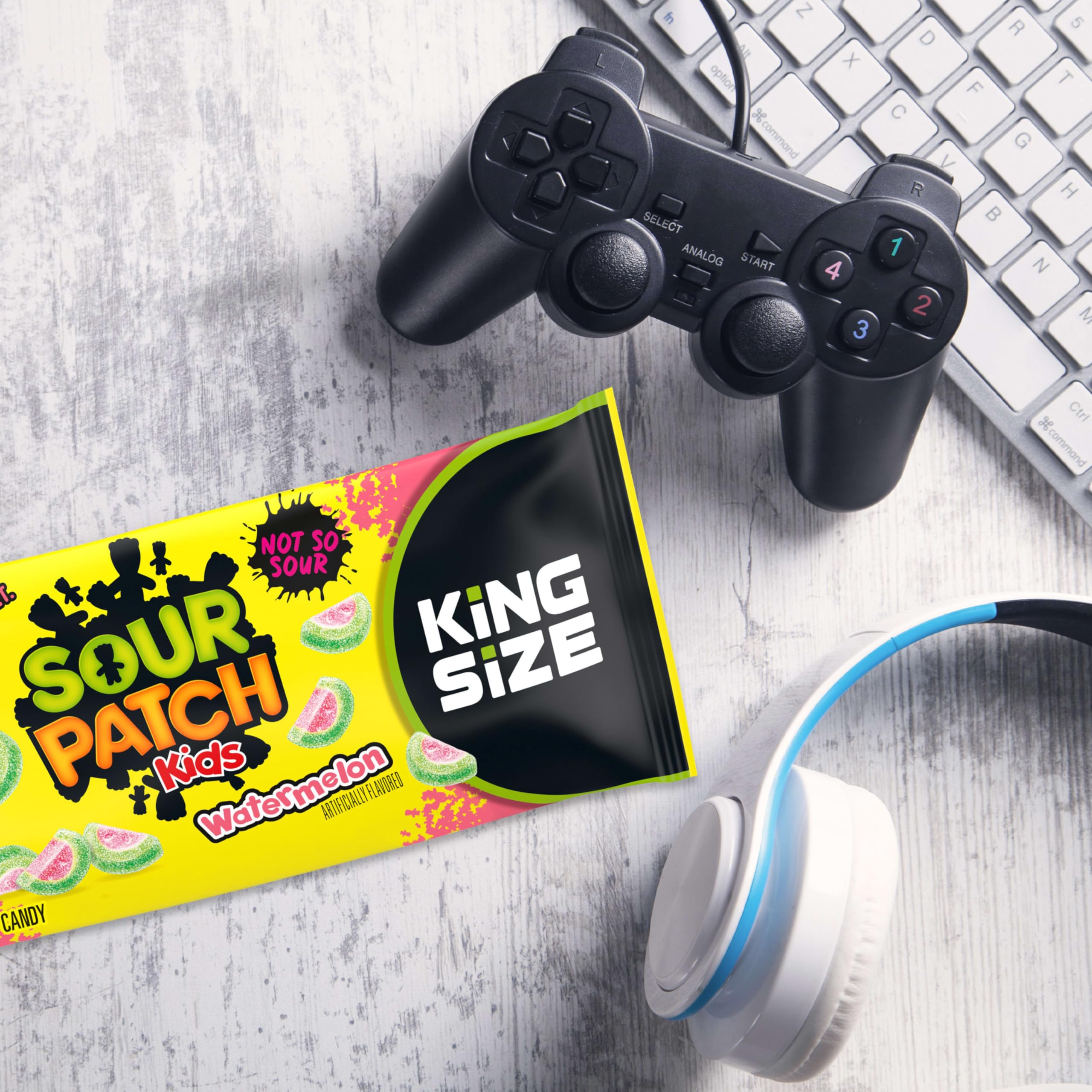 SOUR PATCH KIDS Watermelon Soft & Chewy Gummy Candy, King Size, Bulk Candy, 18 - 3.4 oz Bags - Image 7