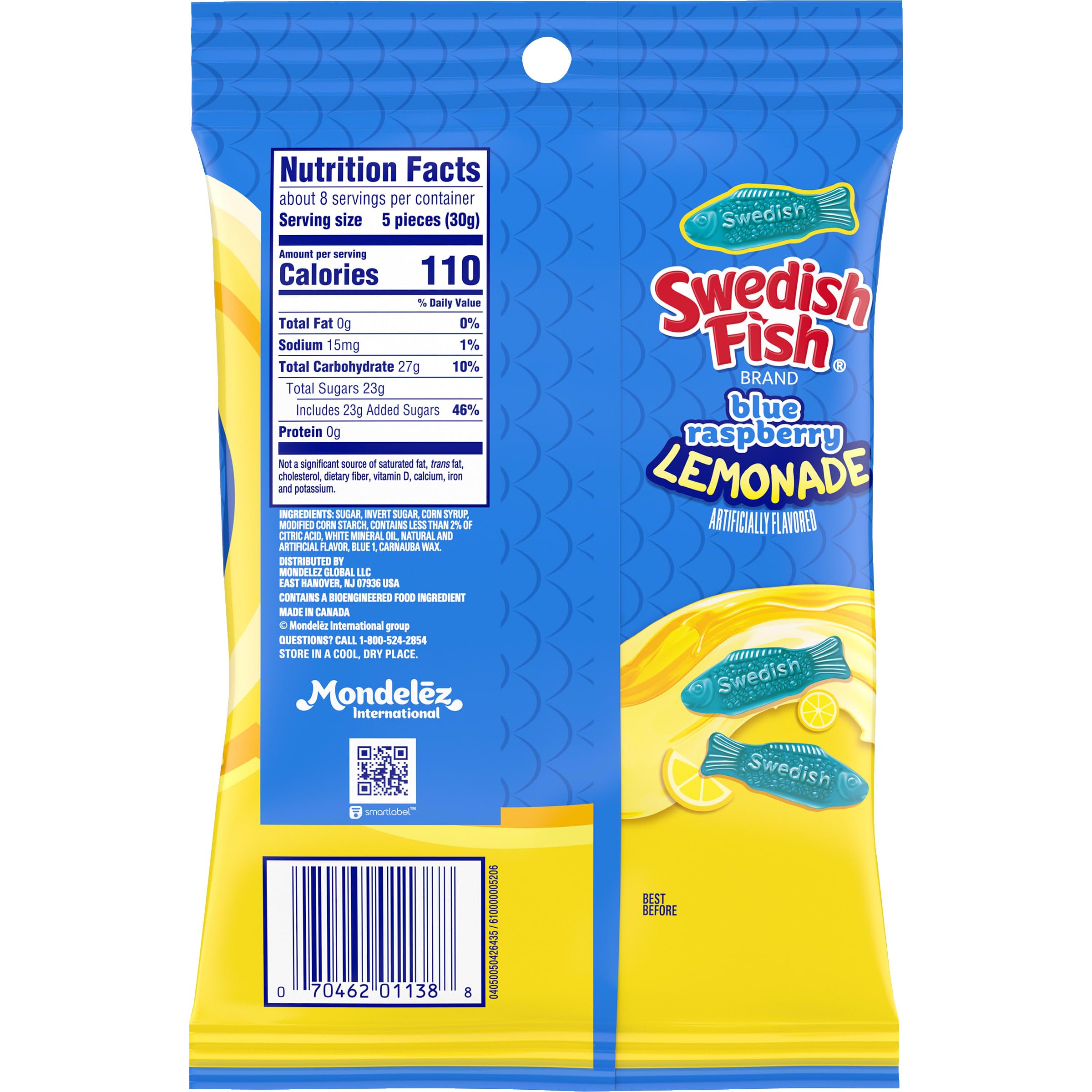 SWEDISH FISH Blue Raspberry Lemonade Soft & Chewy Gummy Candy, 8.04 oz - Image 12