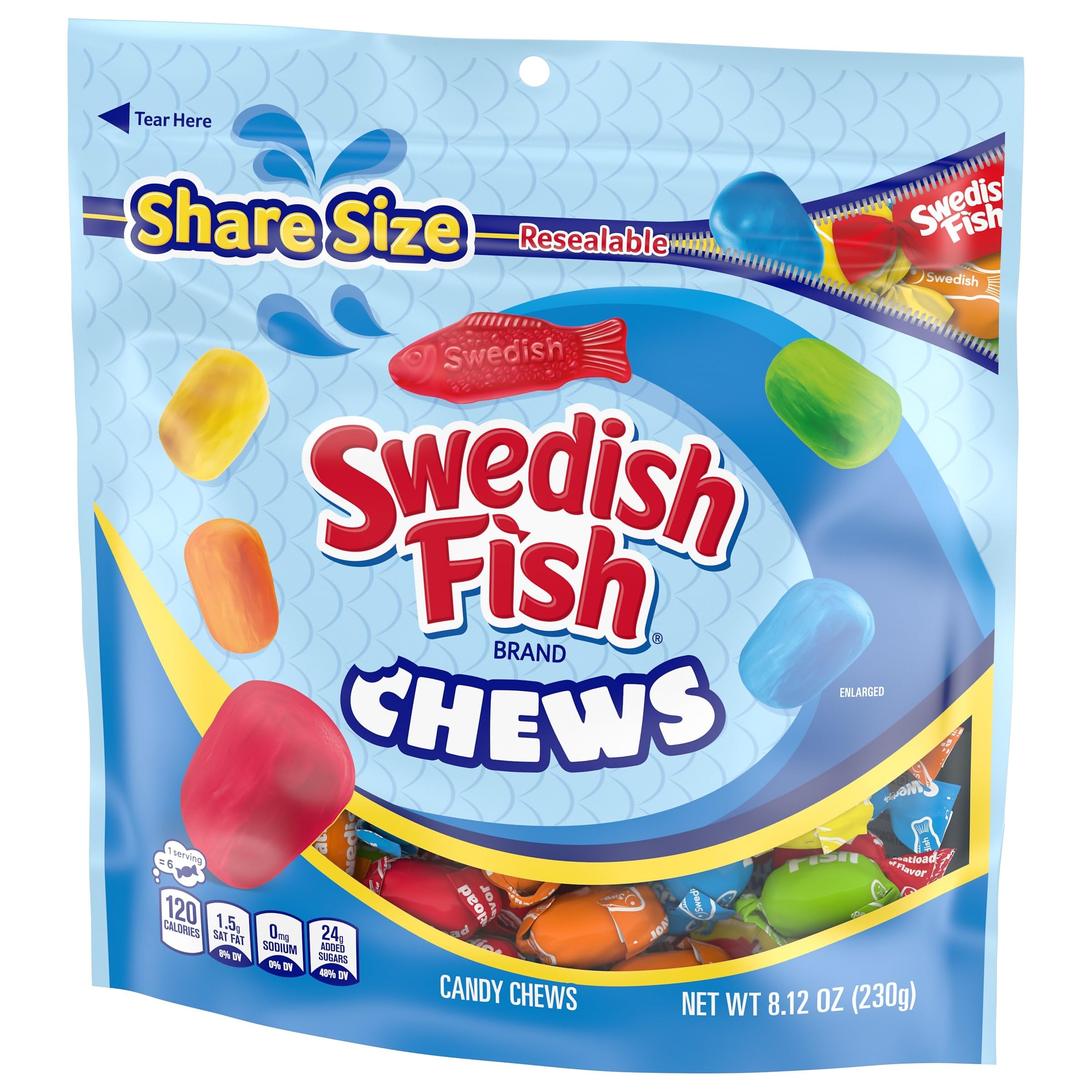SWEDISH FISH Chews Soft & Chewy Candy, Share Size, 8.12 oz - Image 11