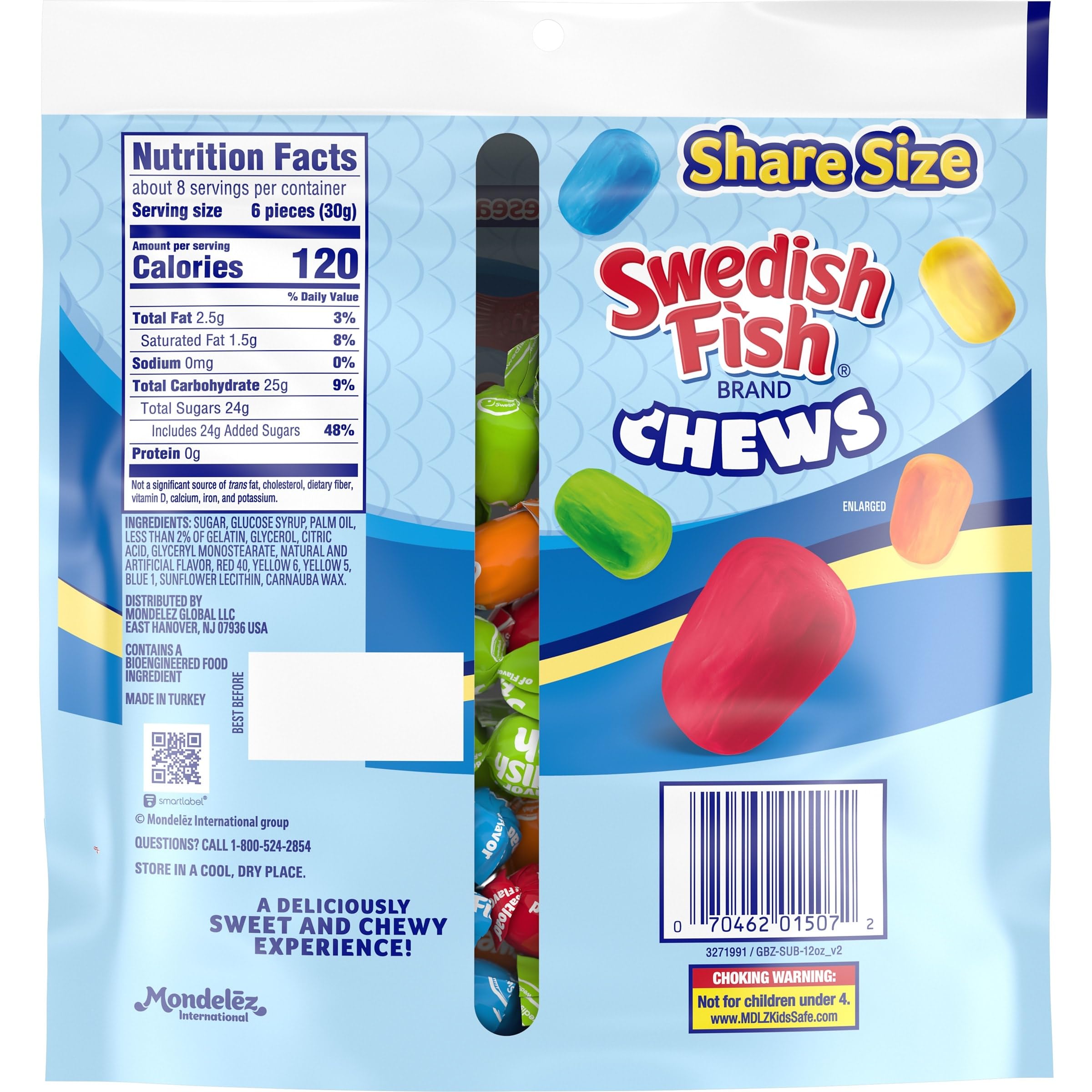 SWEDISH FISH Chews Soft & Chewy Candy, Share Size, 8.12 oz - Image 3