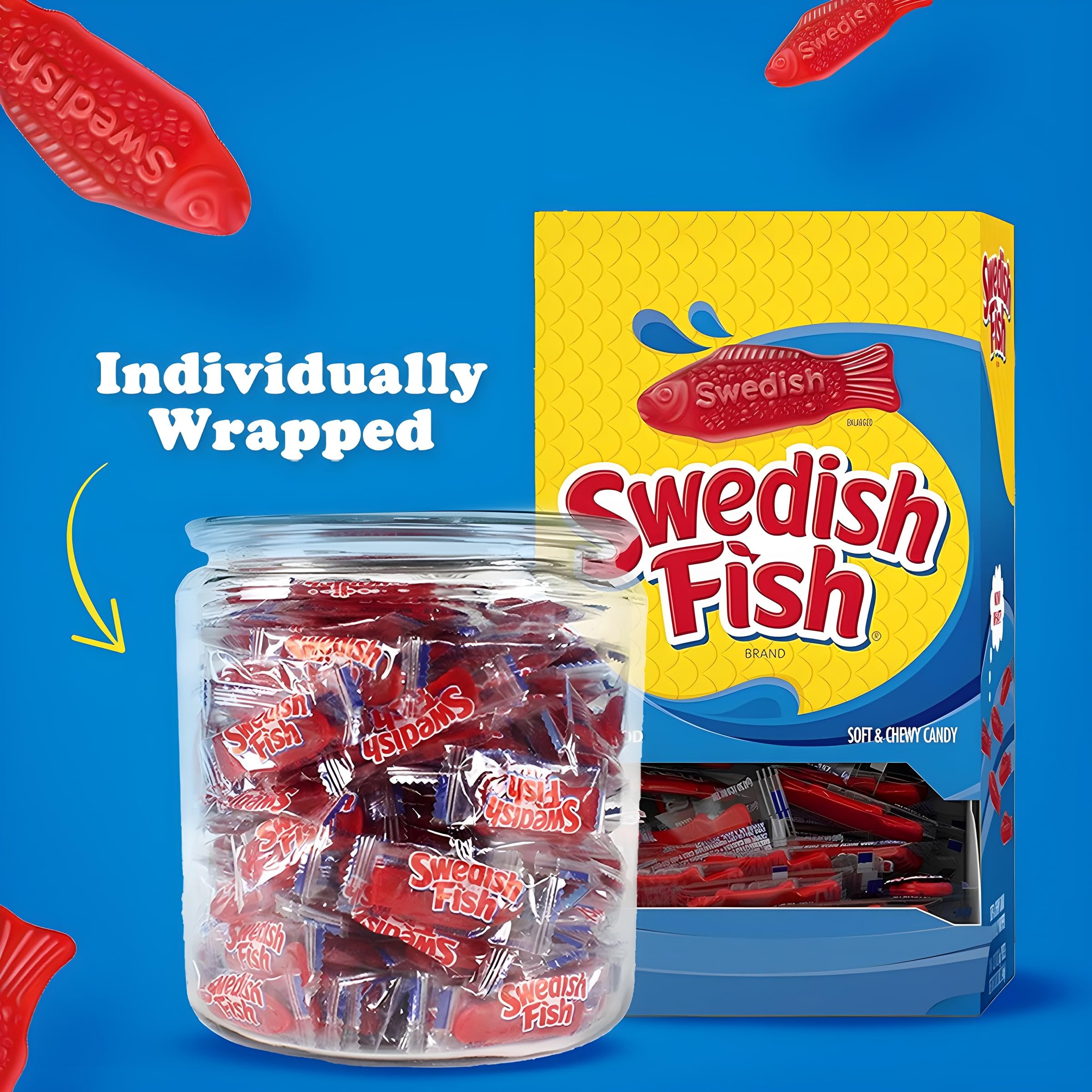 SWEDISH FISH Individually Wrapped Soft & Chewy Gummy Candy, Bulk Candy, 240 Count Box - Image 6