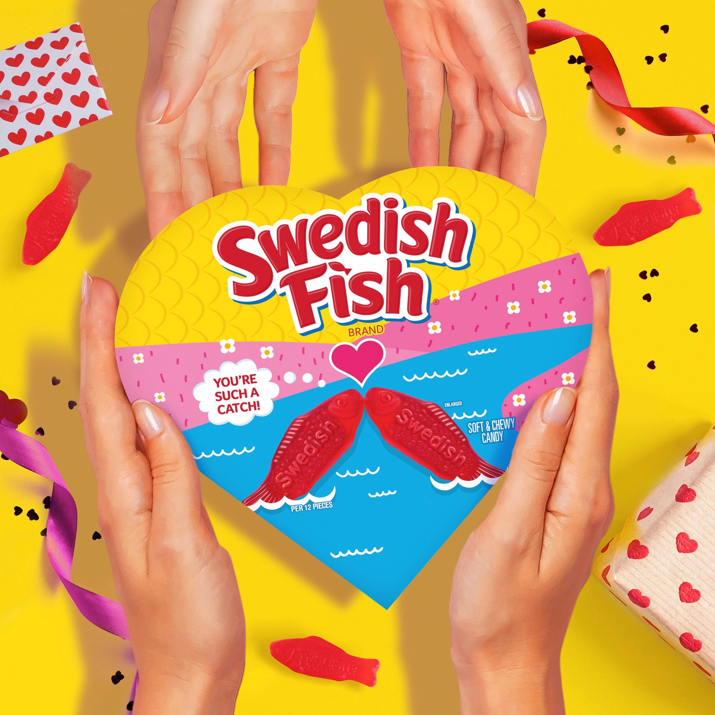 SWEDISH FISH Soft & Chewy Valentines Day Candy, 6.8 oz Heart Shaped Box - Image 4